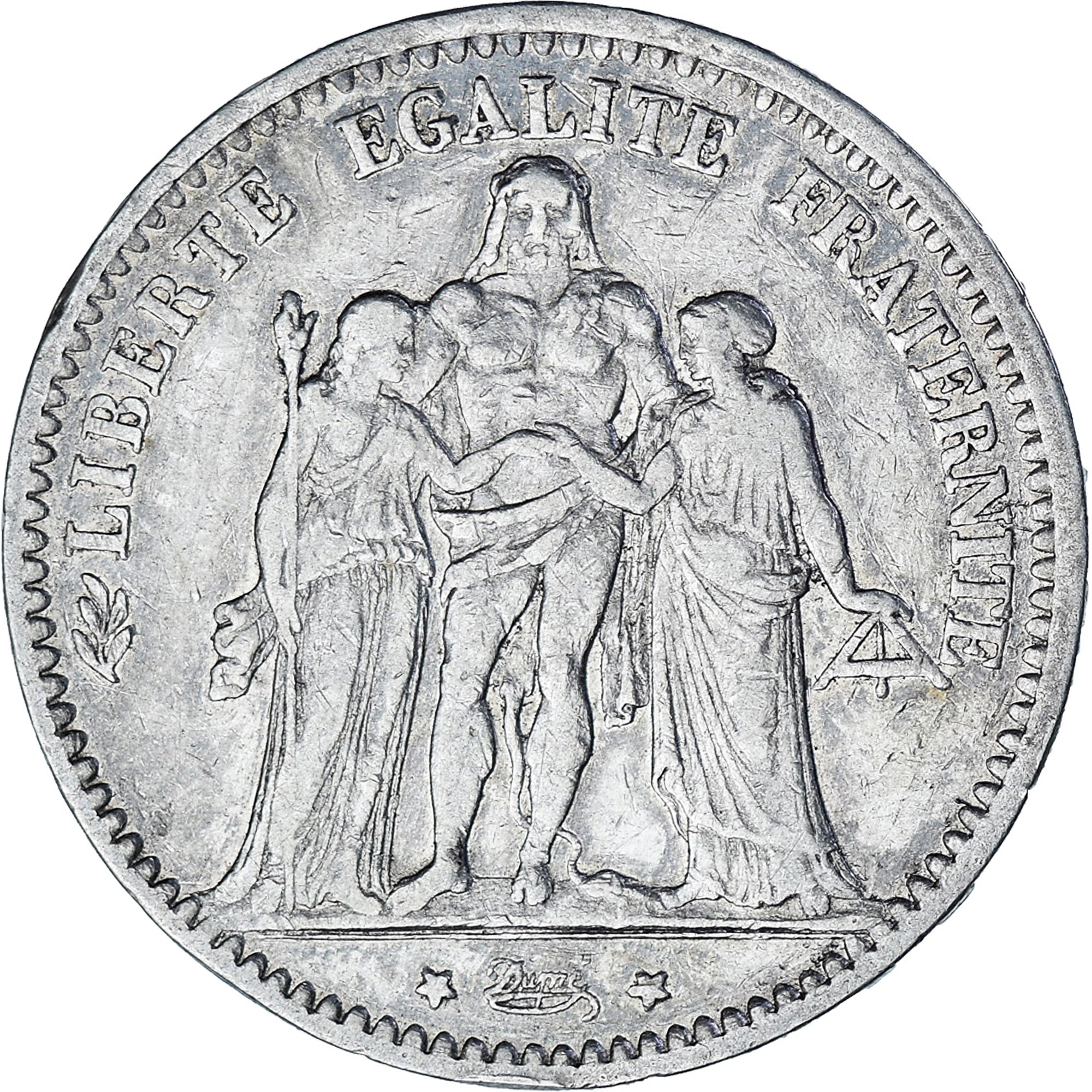 Coin, France, Hercule, 5 Francs, 1875, Bordeaux, VF(30-35), Silver, KM:820.2