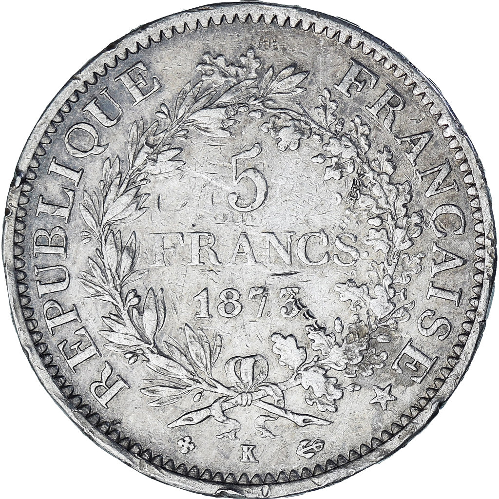 France, Hercule, 5 Francs, 1873, Bordeaux, EF(40-45), Silver, KM:820