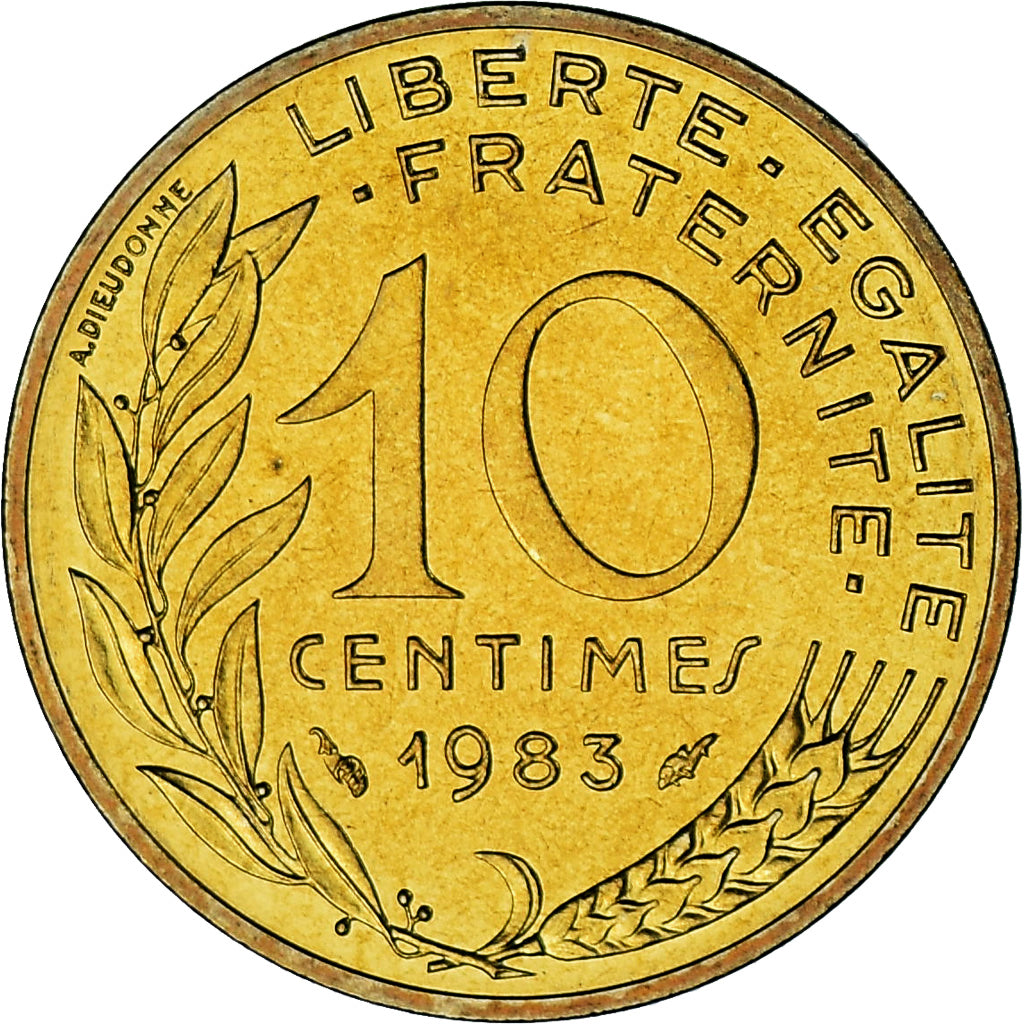 Moeda, França, Marianne, 10 Centimes, 1983, Monnaie de Paris, série FDC