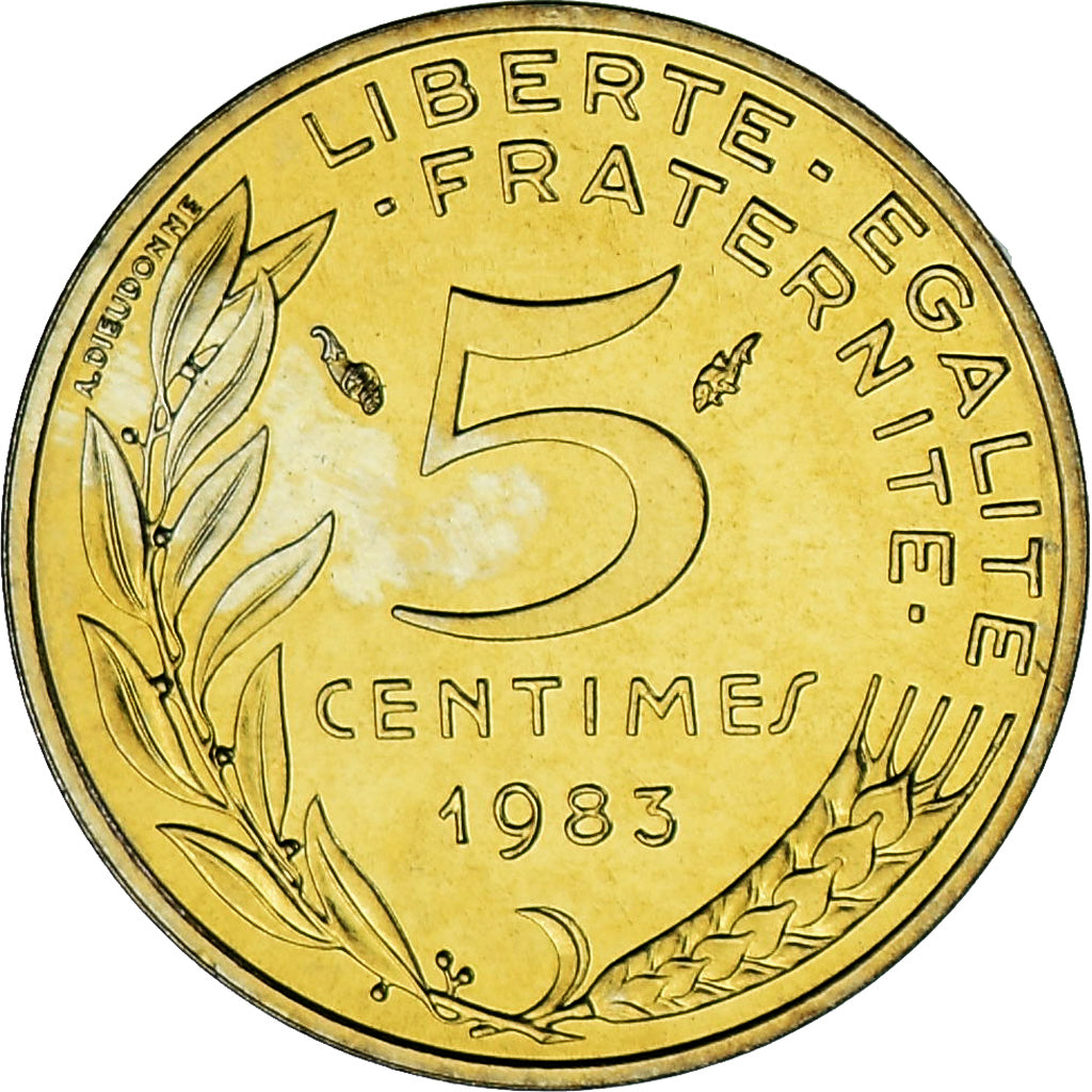 Moneta, Francja, Marianne, 5 Centimes, 1983, Monnaie de Paris, série FDC