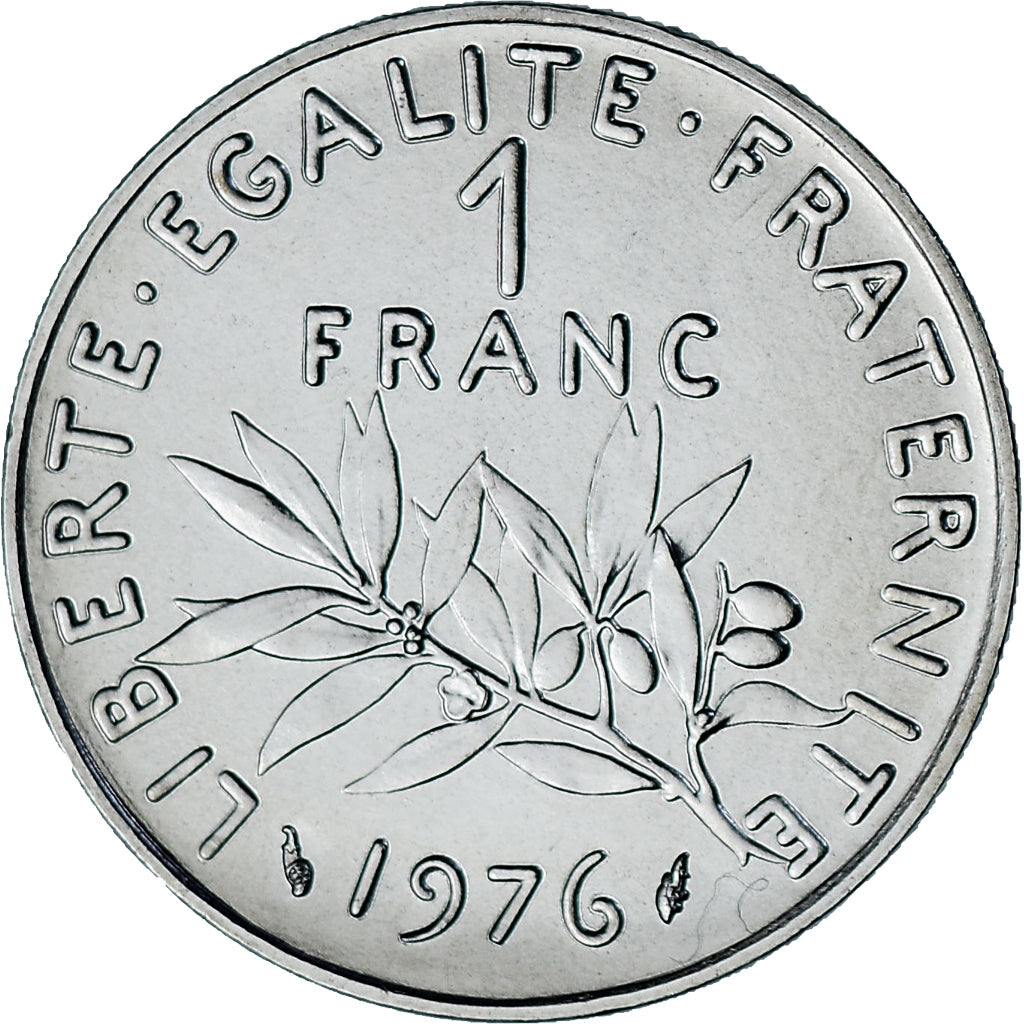 Moeda, França, Semeuse, Franc, 1976, Monnaie de Paris, série FDC, MS(65-70)