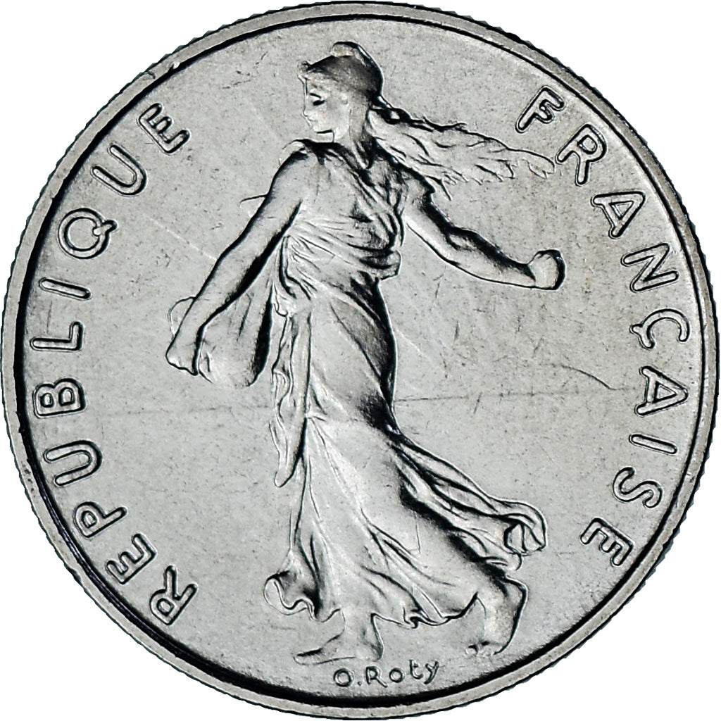 Moeda, França, Semeuse, 1/2 Franc, 1976, Monnaie de Paris, série FDC