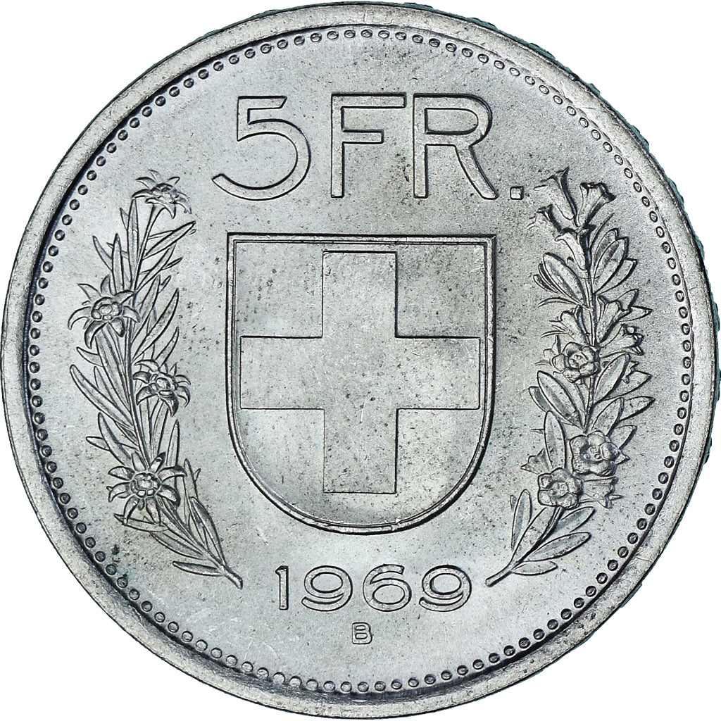 Monnaie, Suisse, 5 Francs, 1969, Bern, SUP, Argent, KM:40
