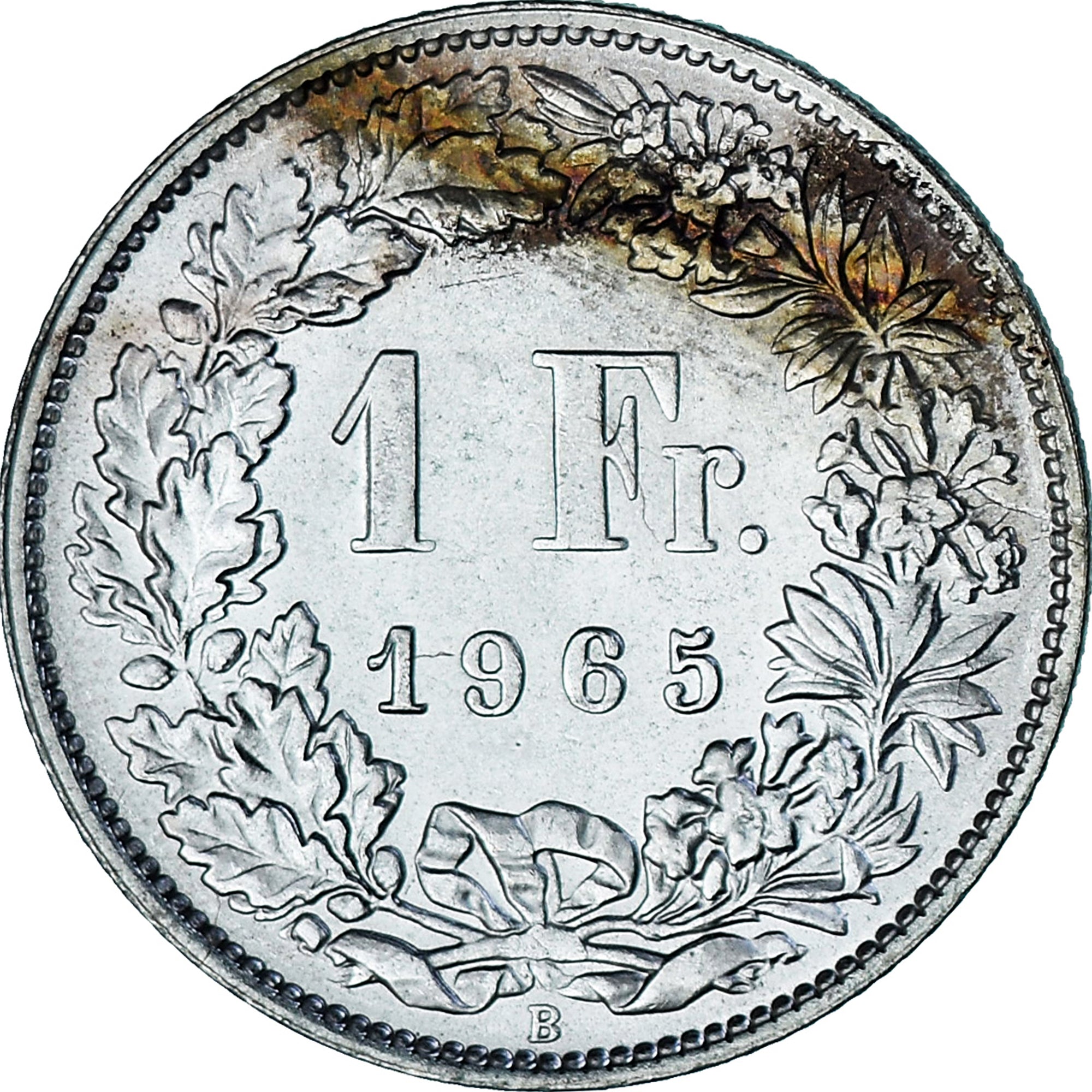 Münze, Schweiz, Franc, 1965, Bern, UNZ, Silber, KM:24