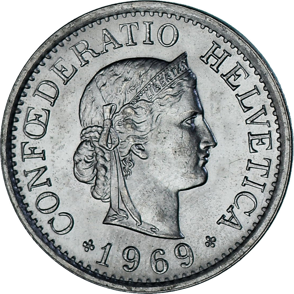 Münze, Schweiz, 10 Rappen, 1968, Bern, UNZ, Kupfer-Nickel, KM:27