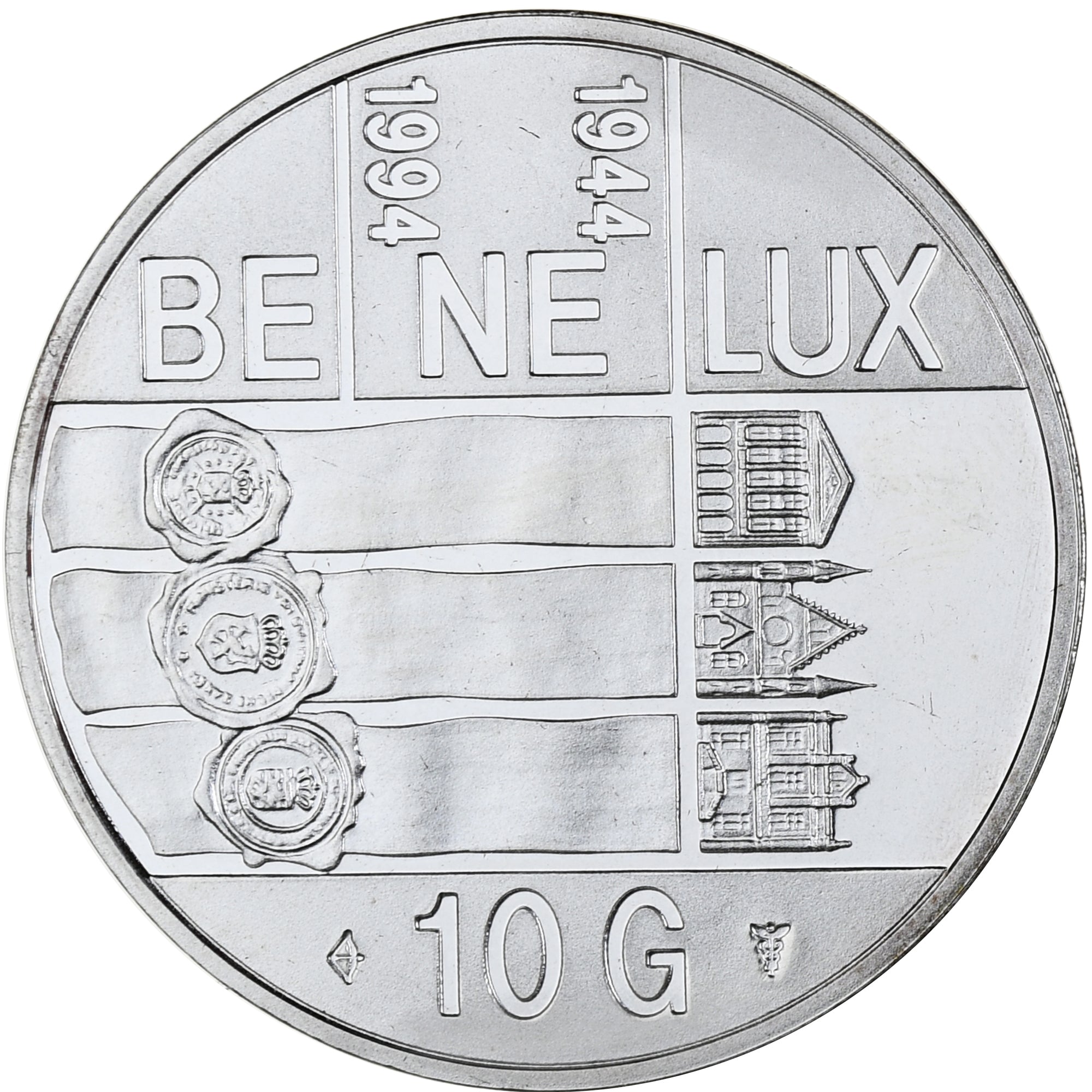 Moneta, Holandia, Beatrix, 10 Gulden, 1994, Utrecht, BE, MS(65-70), Srebro