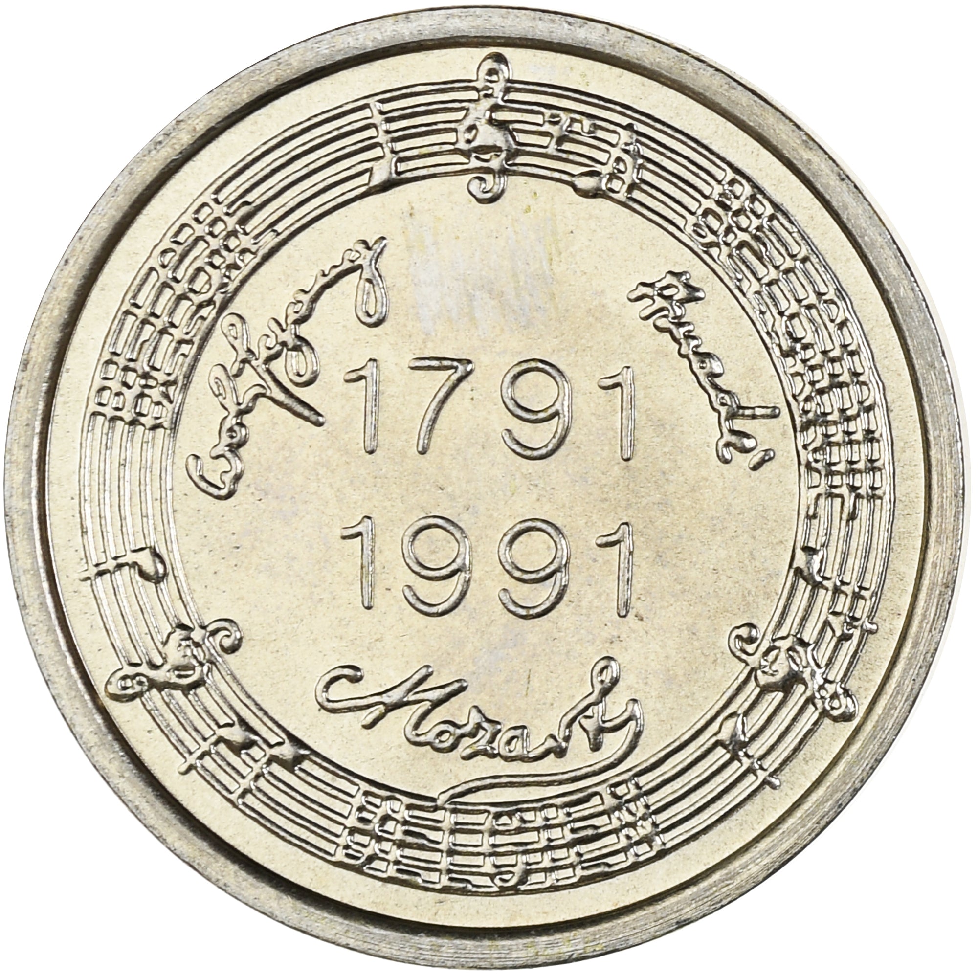 Belgien, betaalpenning, Année Mozart, 1991, série FDC, STGL, Kupfer-Nickel