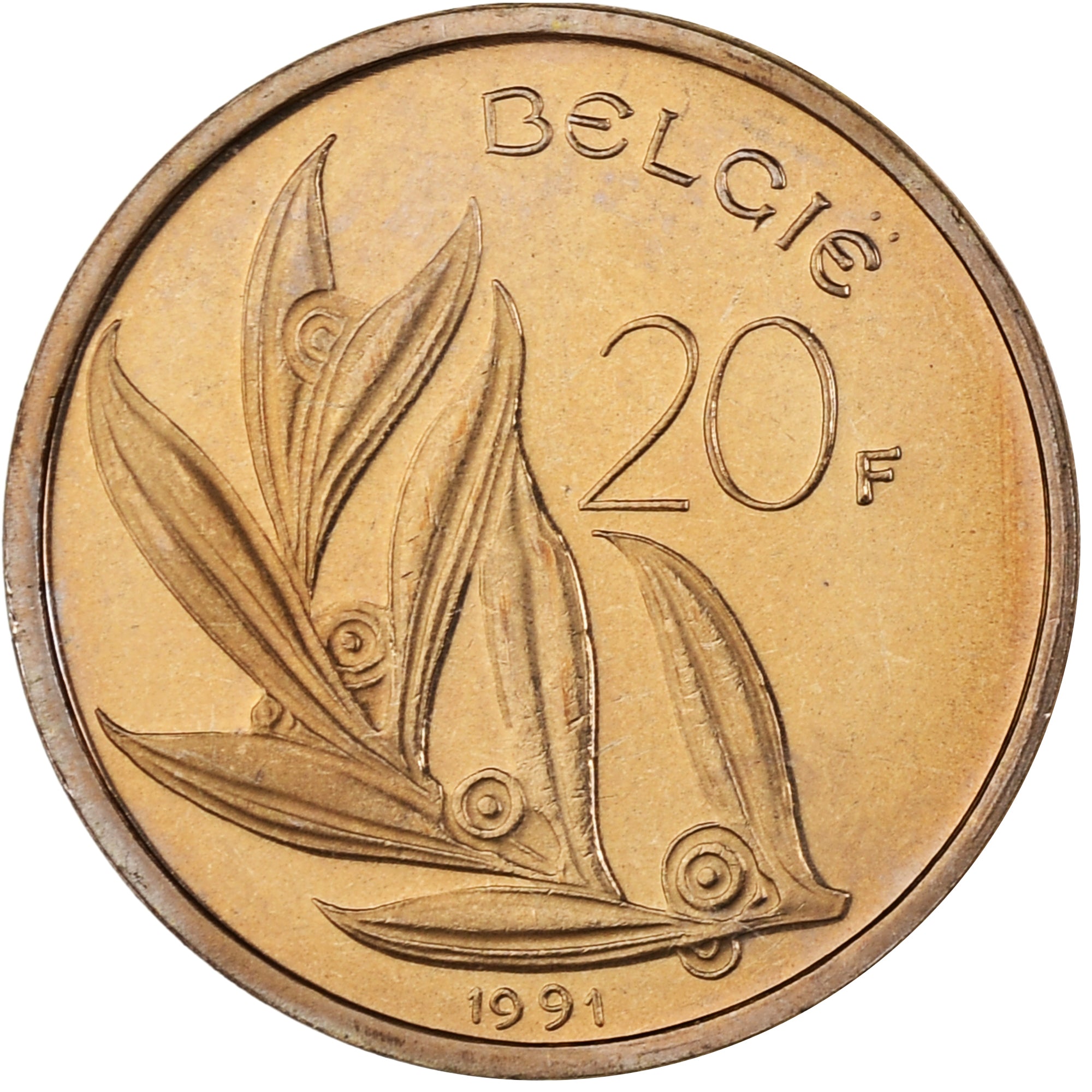 Coin, Belgium, Baudouin I, 20 Frank, 1991, Brussels, série FDC, MS(65-70)
