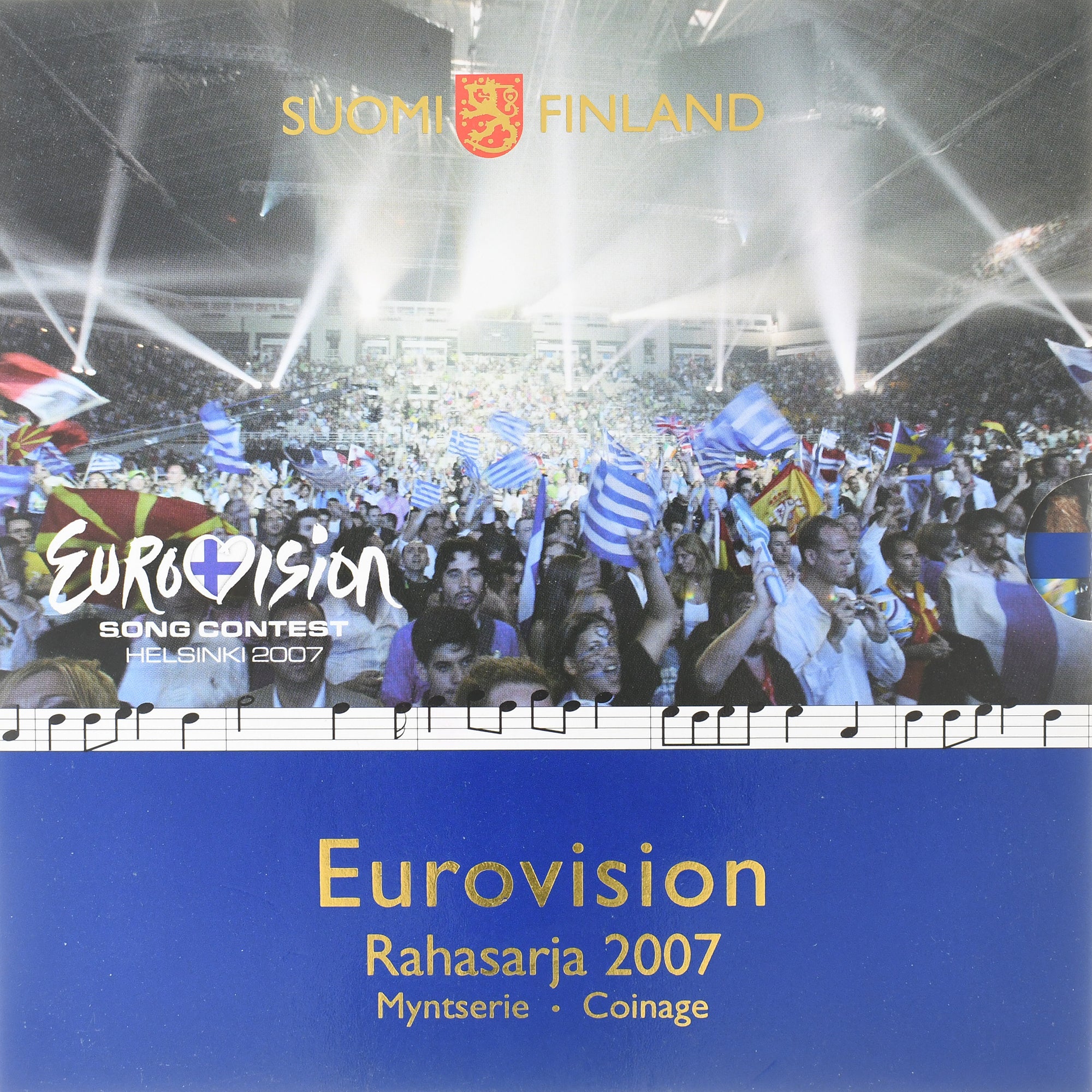 Finlandia, Coffret 1c. à 2€ + jeton, Eurovision, 2007, Mint of Finland