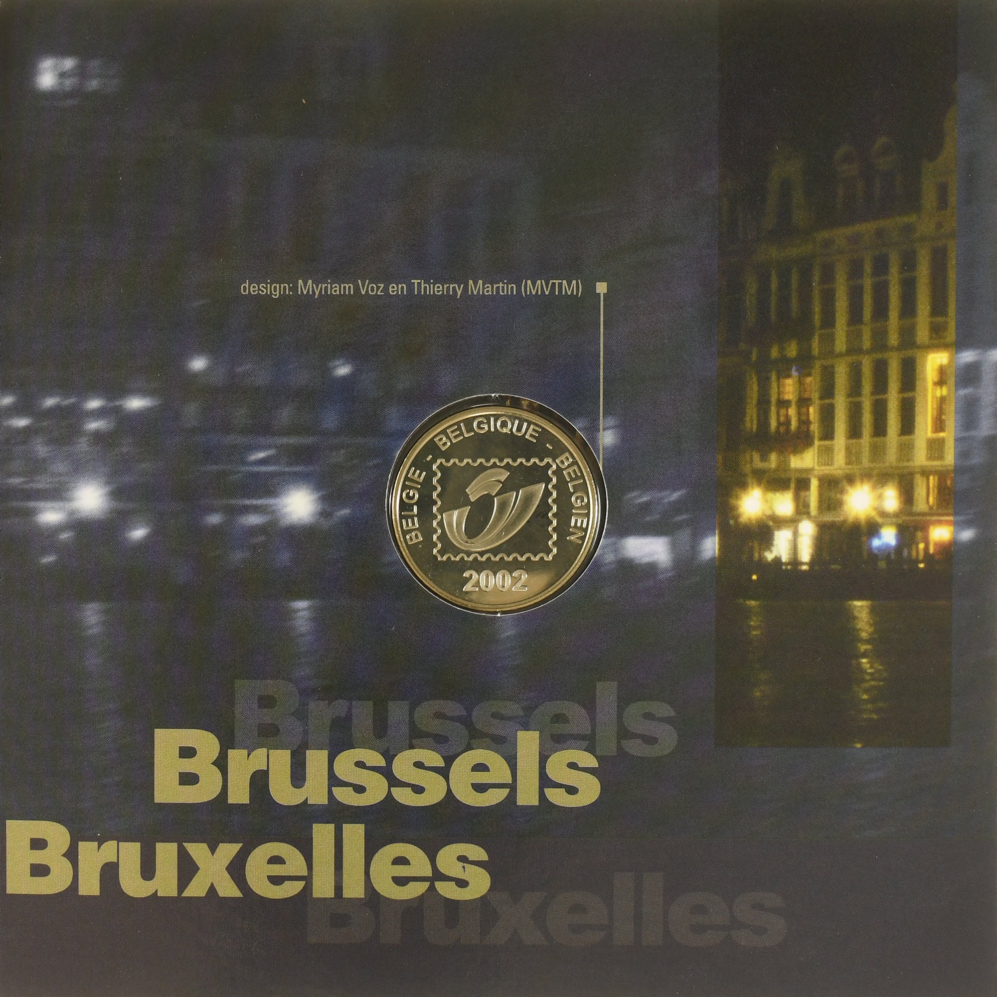 België, 1c. + 2c. + jeton, Bruxelles Capitale de l'Europe, 2002, Brussels, FDC