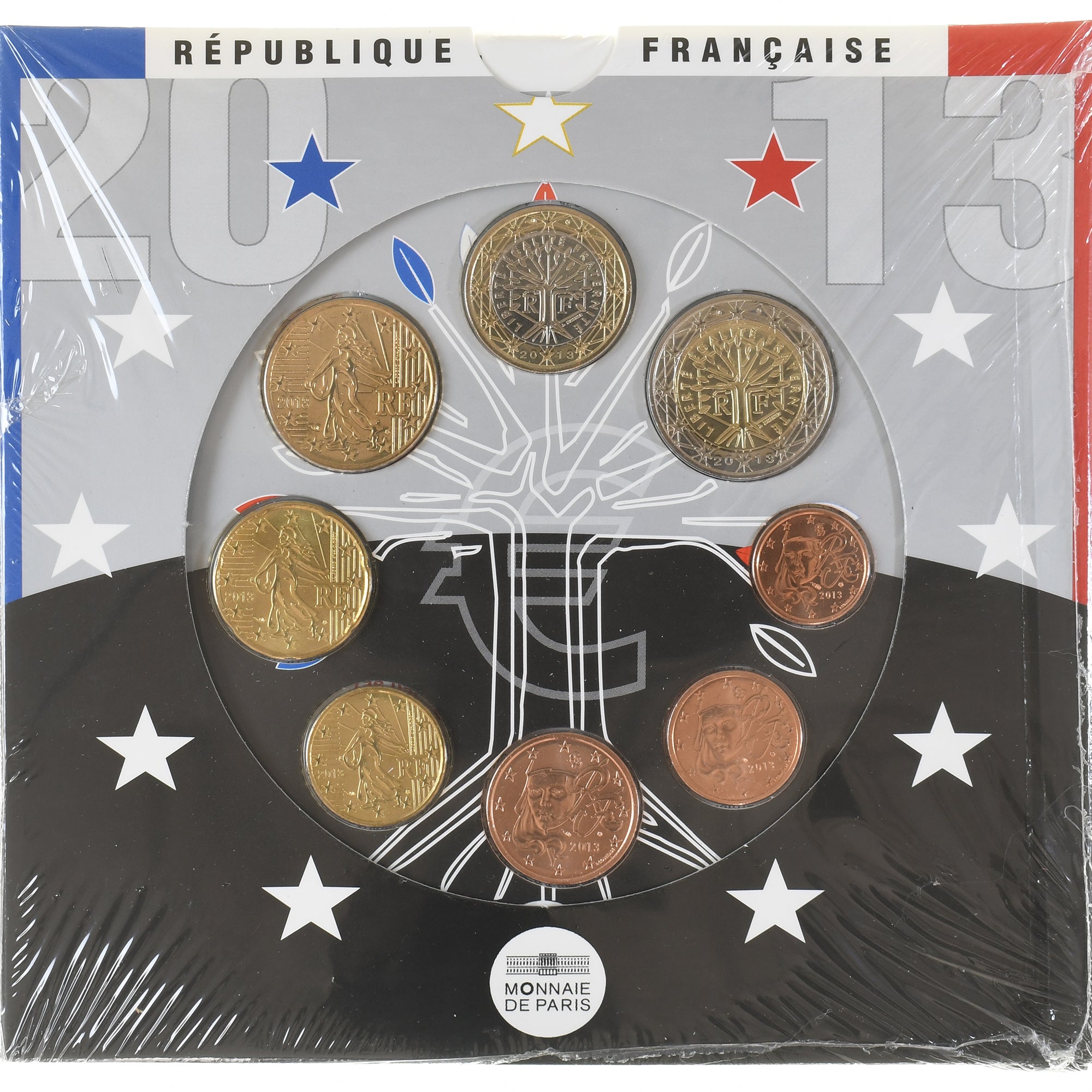 France, Coffret 1c. à 2€, 2013, Monnaie de Paris, BU, MS(65-70)