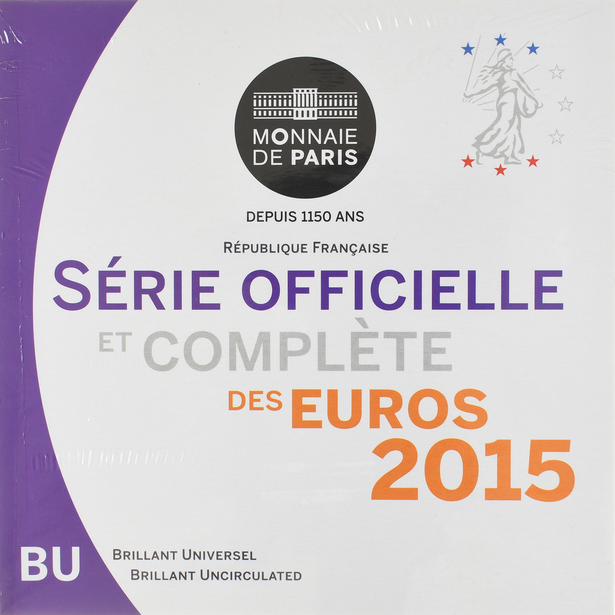Francia, Coffret 1c. à 2€, 2015, Monnaie de Paris, BU, FDC, N.C.