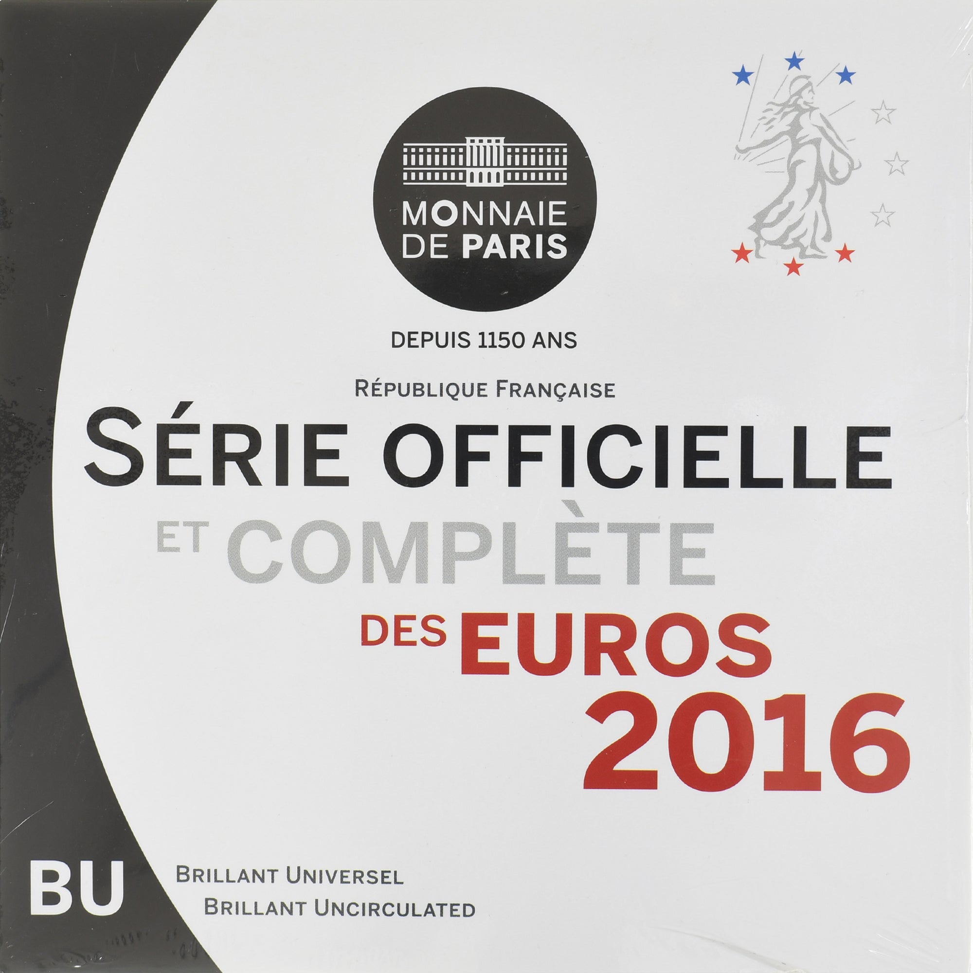 Frankreich, Coffret 1c. à 2€, 2016, Monnaie de Paris, BU, STGL
