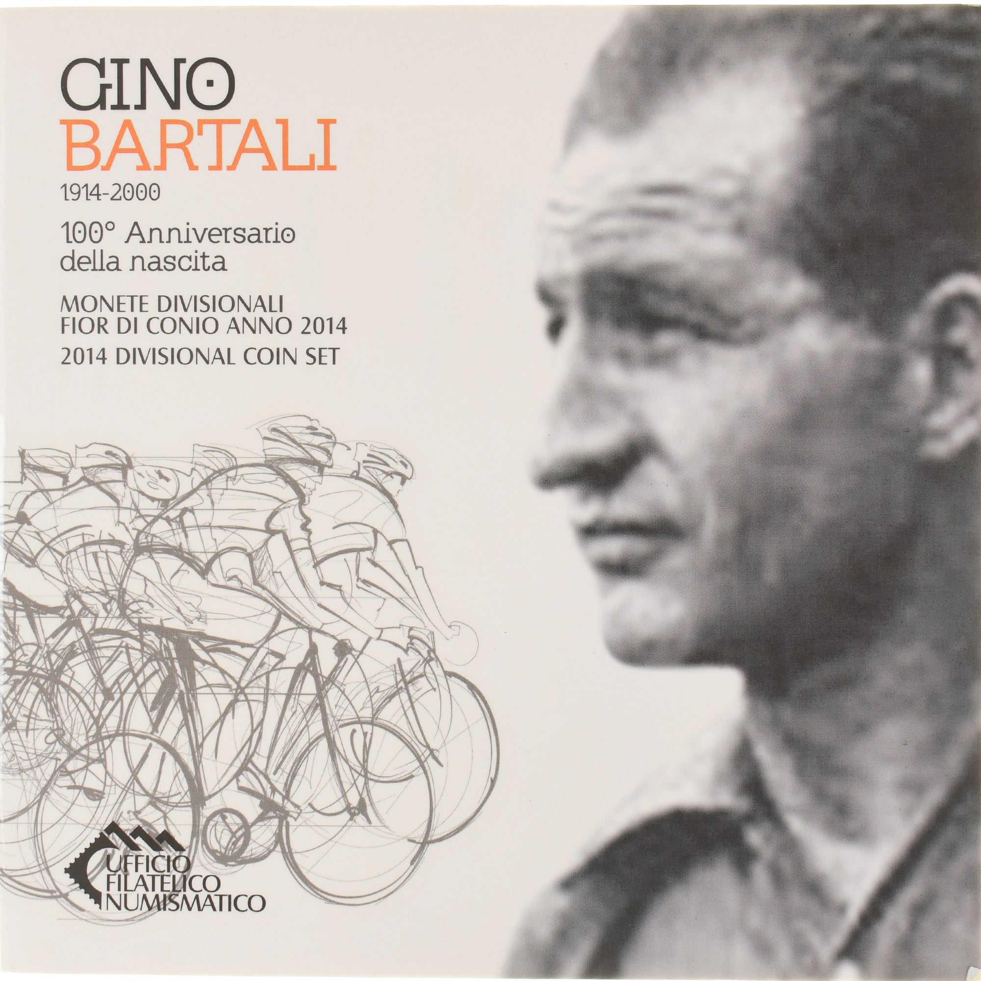 San Marino, Coffret 1c. à 5€, Gino Bartali, 2014, Rome, FDC, MS(65-70)
