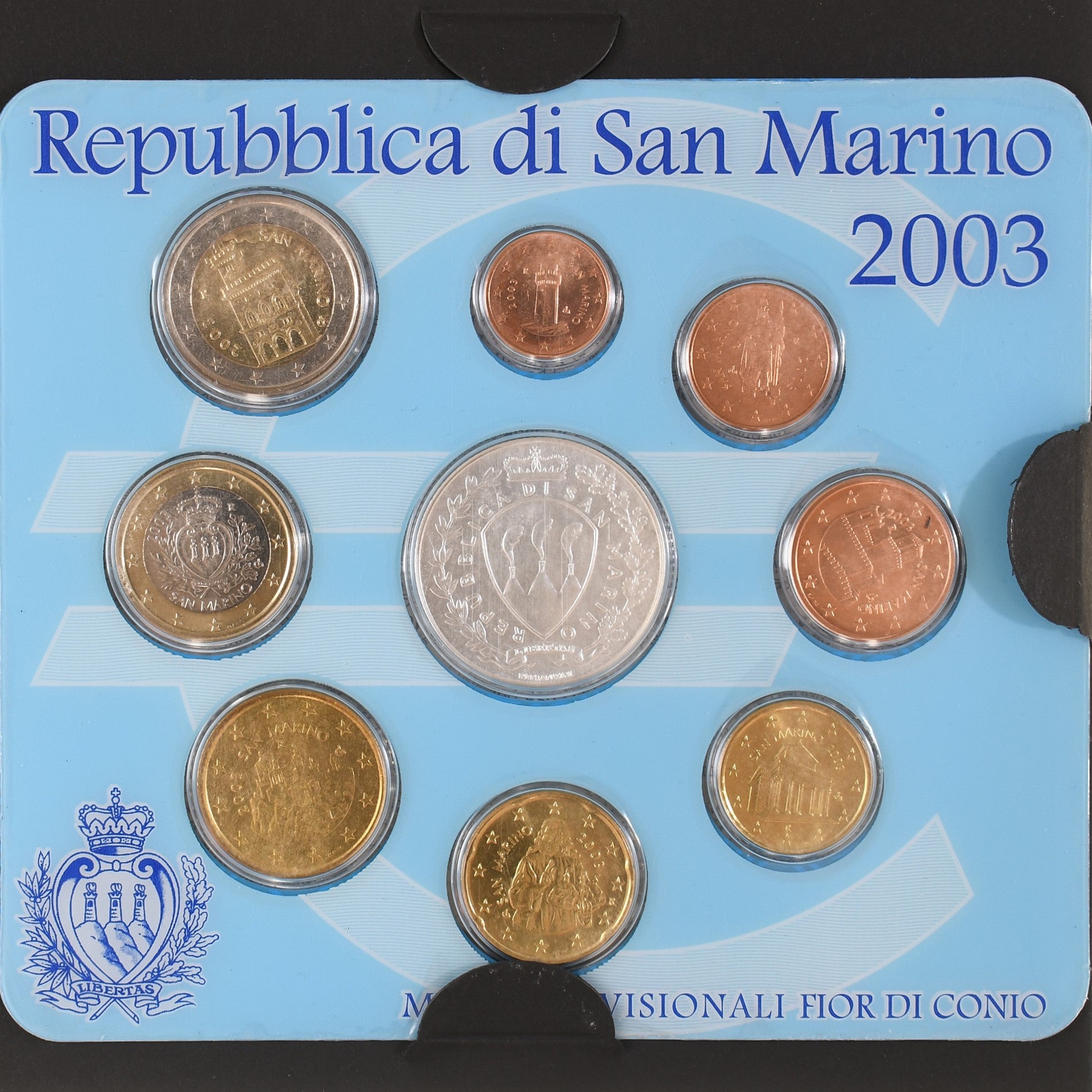 San Marino, Coffret 1c. à 2€, 2003, Rome, FDC, FDC, N.C.