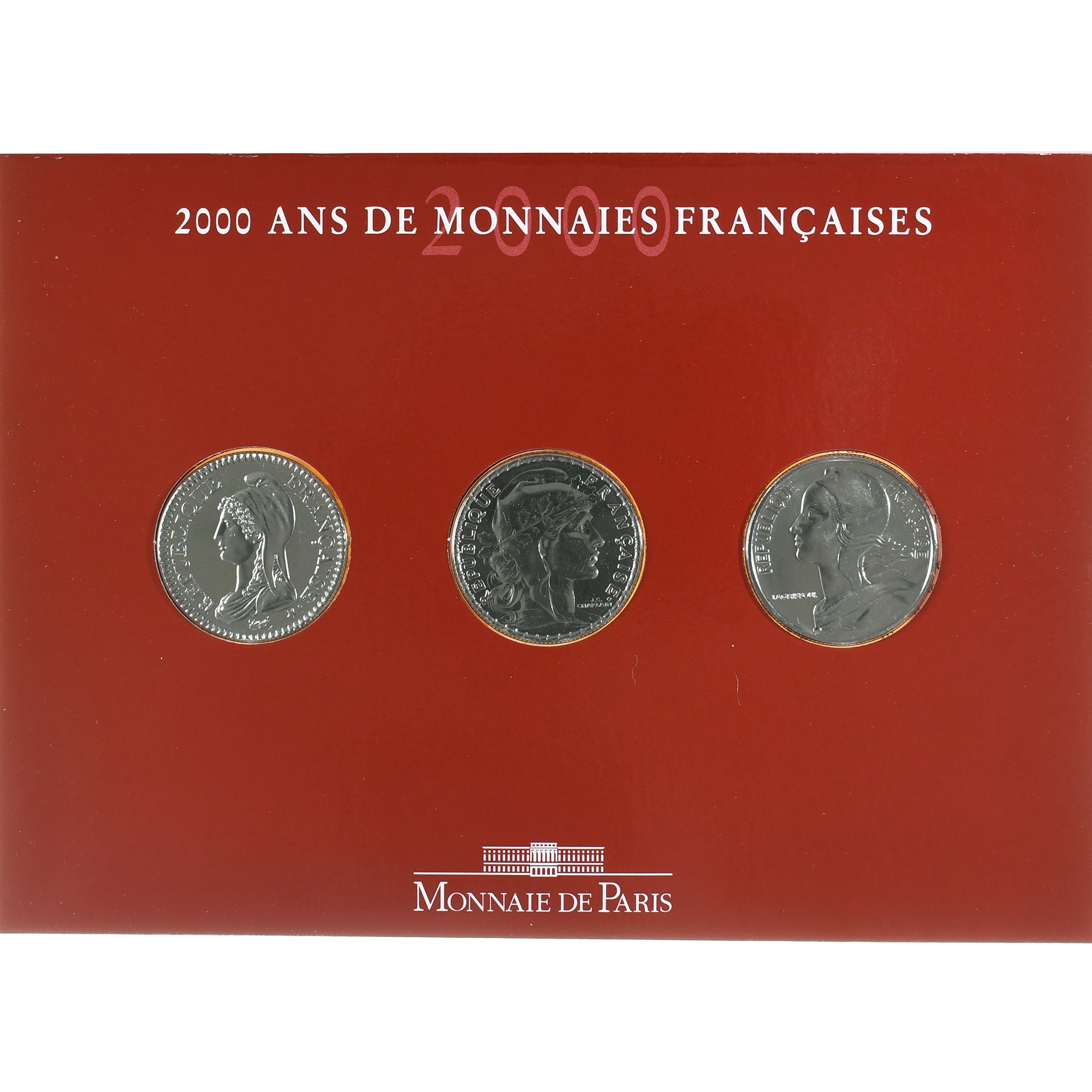 Francia, Coffret 3x 5 Francs, 2000 Ans de Monnaies Françaises (3/3), 2000