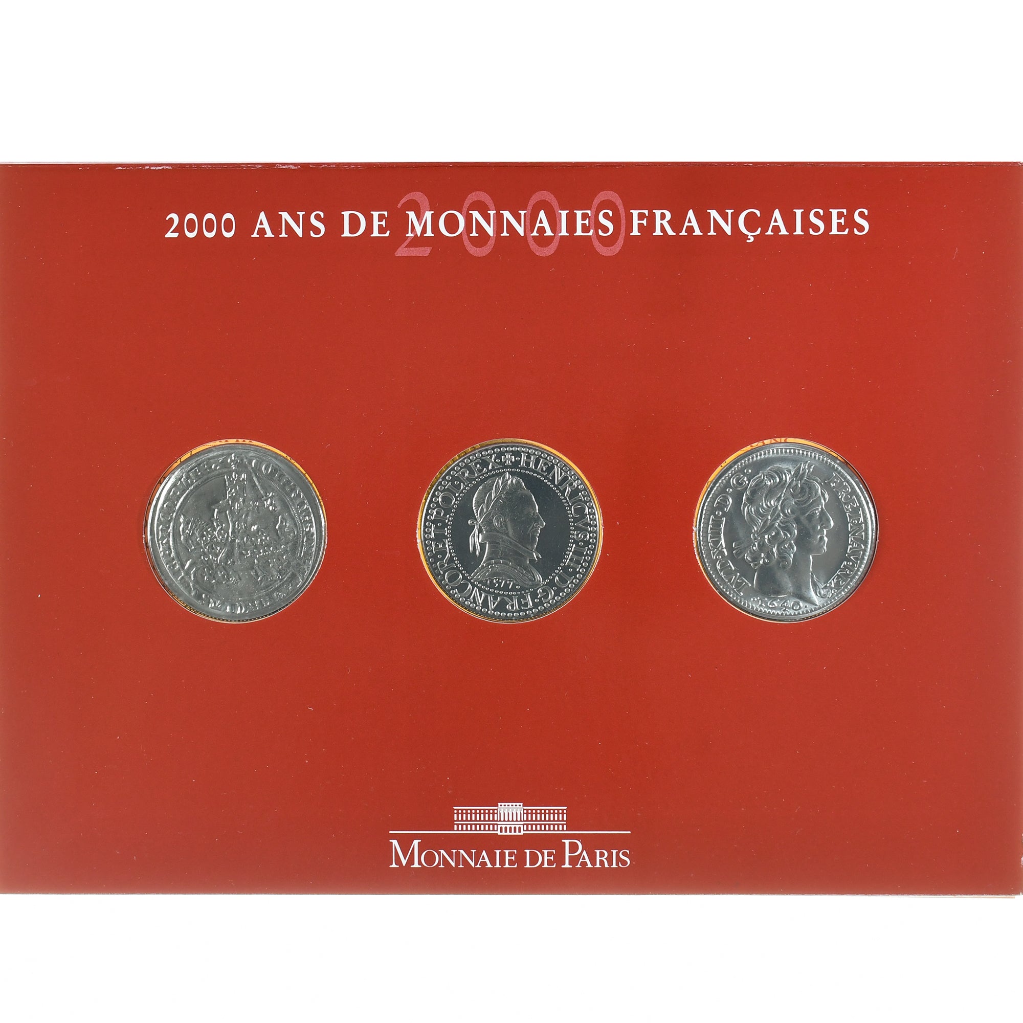 France, Coffret 3x 5 Francs, 2000 Ans de Monnaies Françaises (2/3), 2000, BU