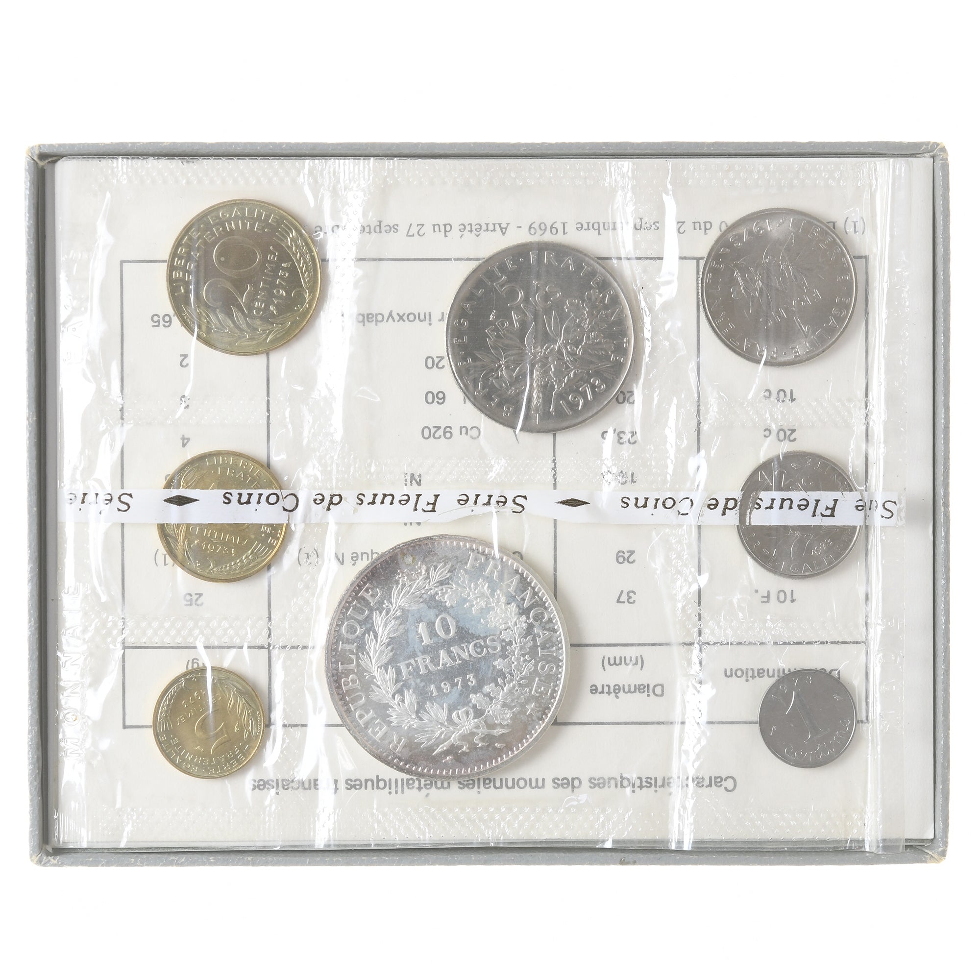 Frankreich, Coffret 1 c. à 50 frs., 1973, Monnaie de Paris, FDC, STGL