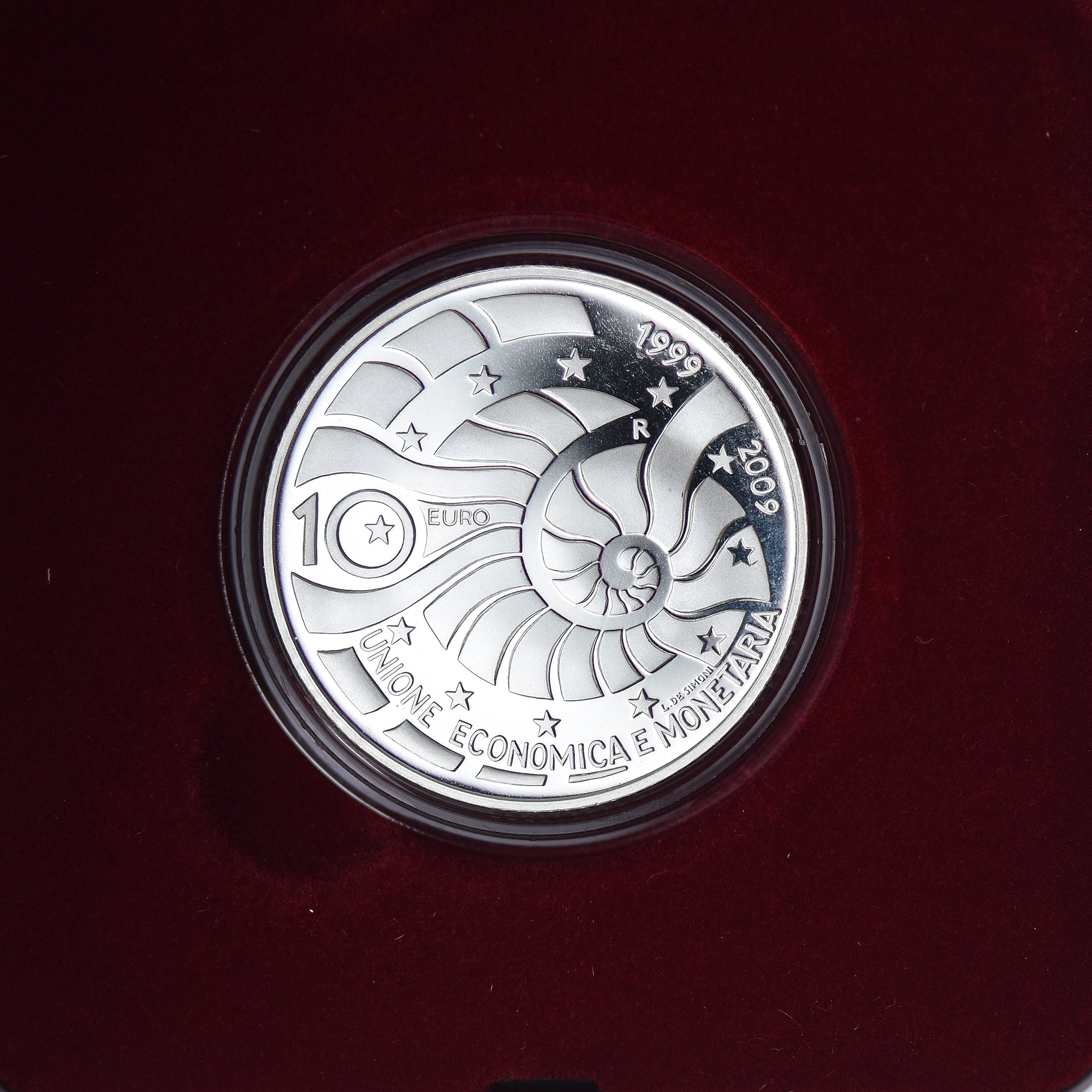 San Marino, 10 Euro, Unione monetaria e dell'euro (10° Anniv.), 2009, Rome, BE