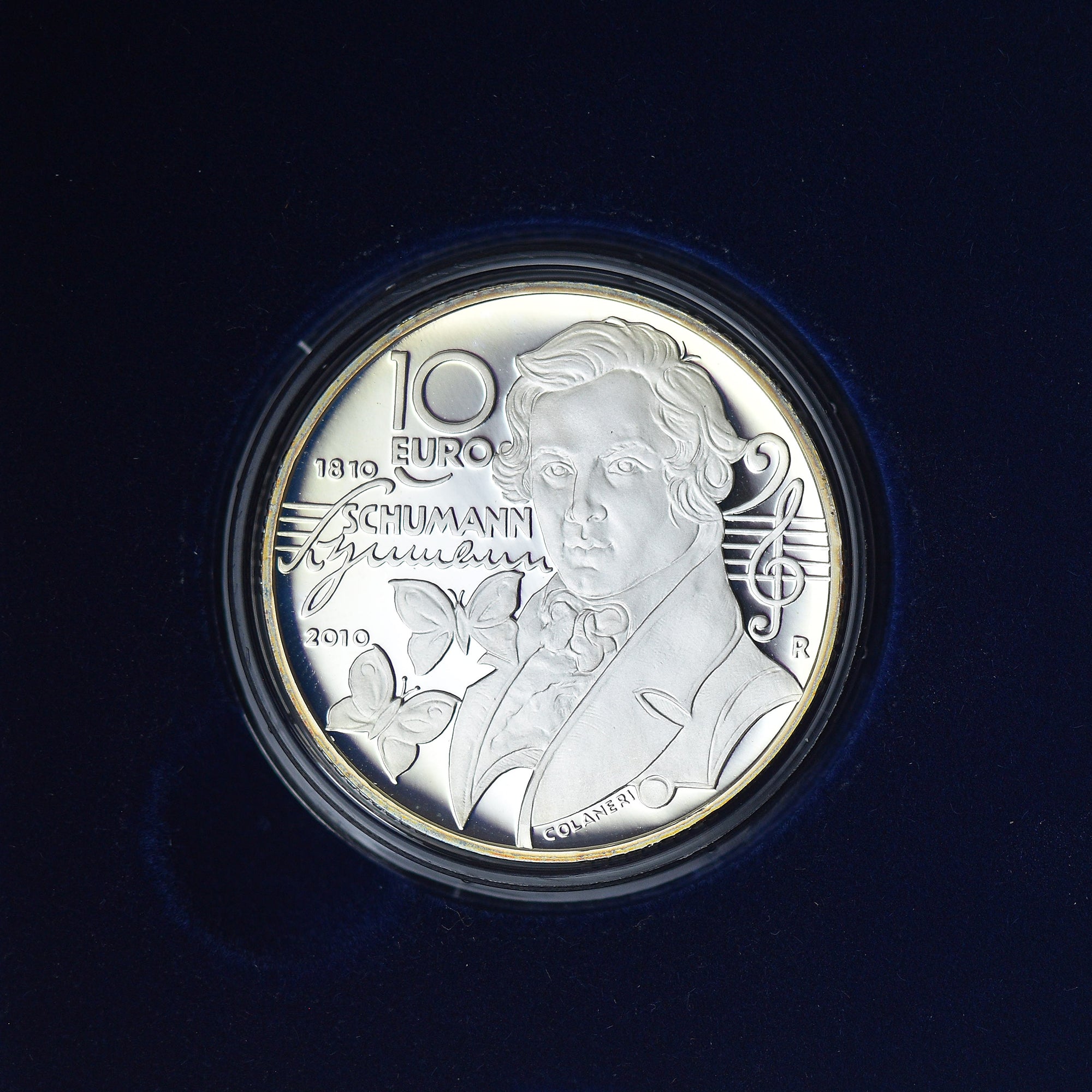 San Marino, 10 Euro, Nascita di Robert Schumann (200° Anniv.), 2010, Rome, BE