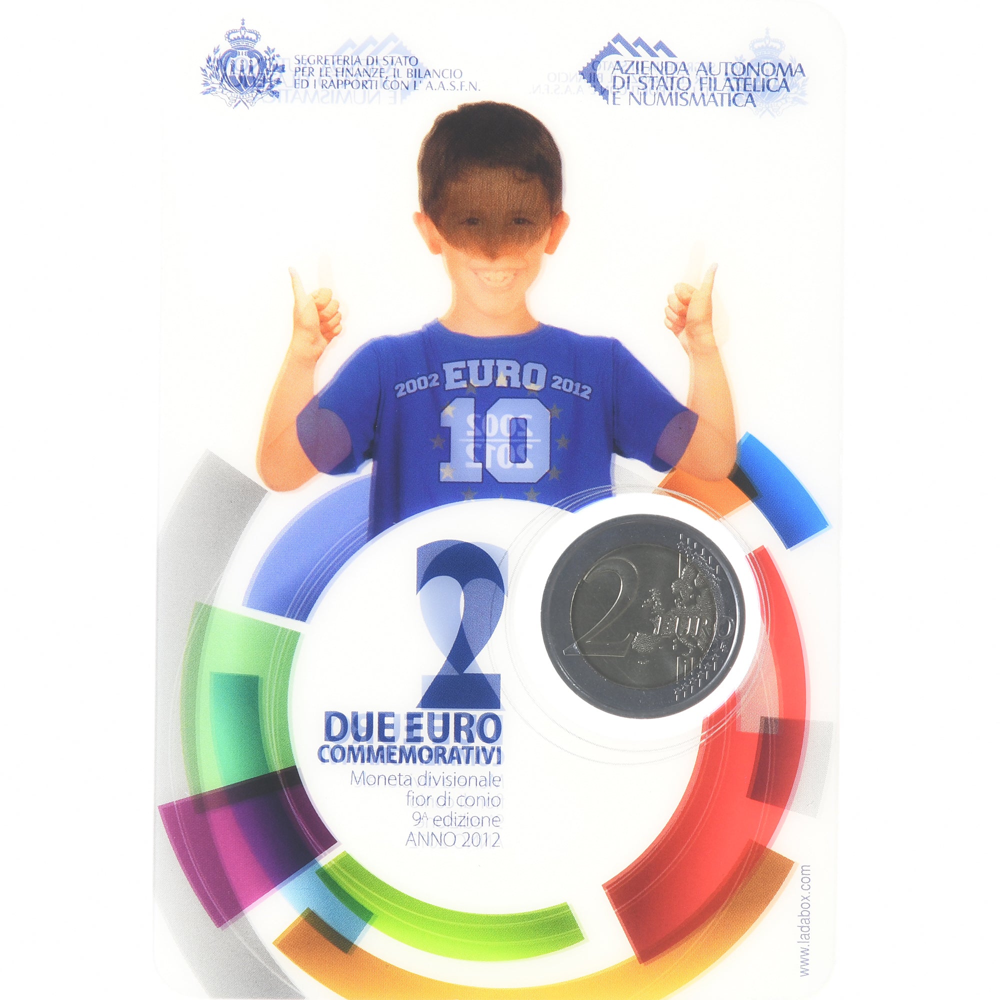 San Marino, 2 Euro, 10 ans de l'euro, 2012, Rome, UNC, MS(65-70), Bimetálico