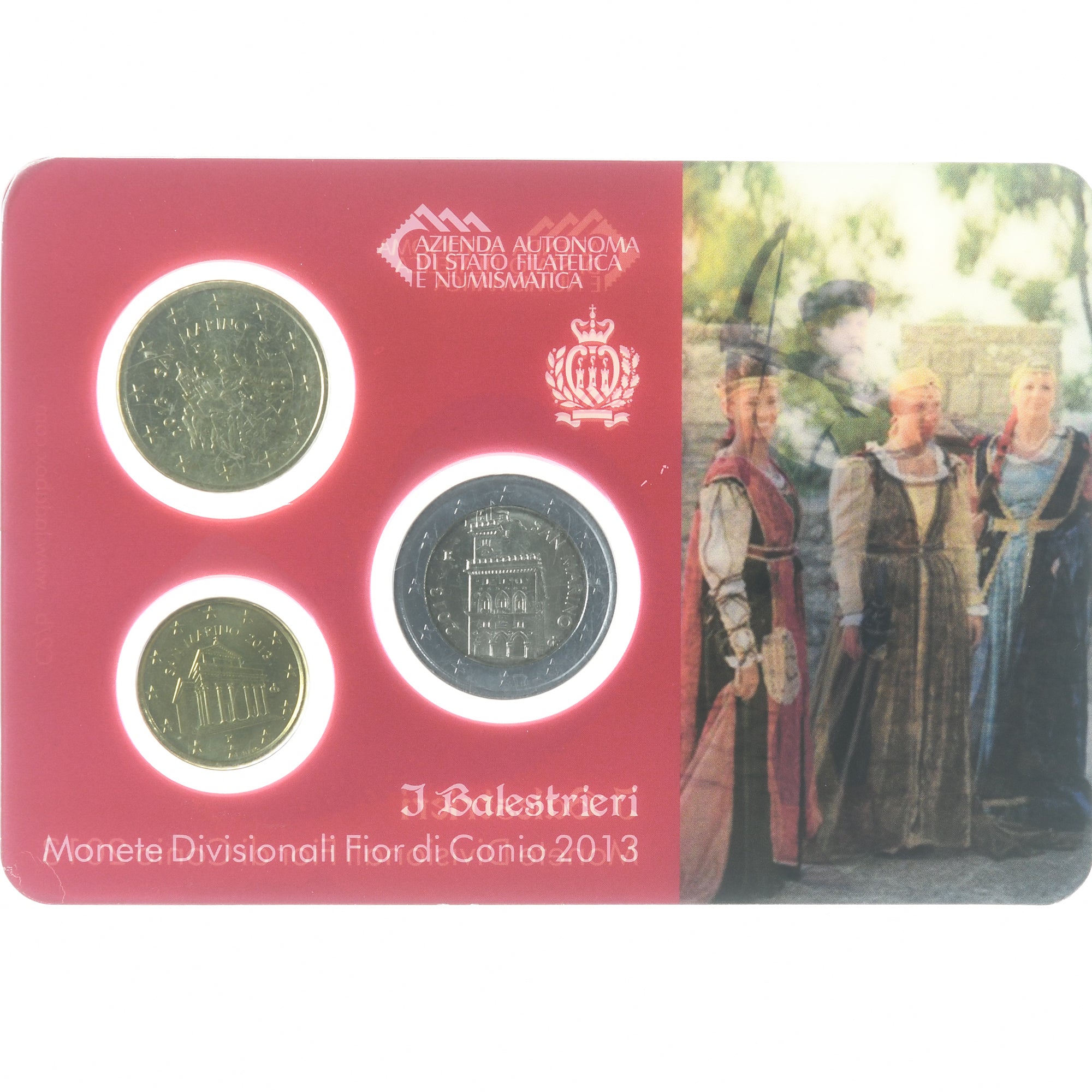 San Marino, 10c. + 50c. + 2€, I Balestrieri, 2013, Rome, FDC, MS(65-70)