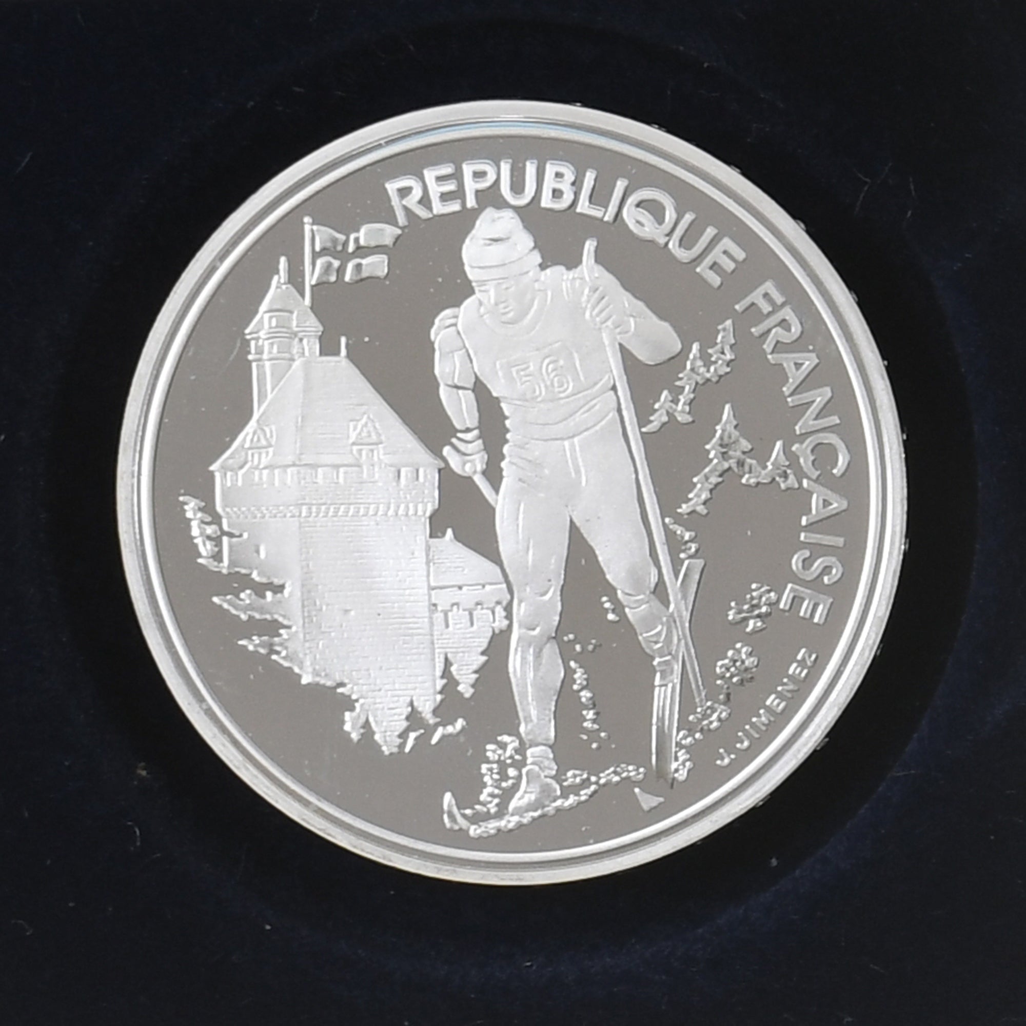 Monnaie, France, Albertville 92, Ski de fond, 100 Francs, 1991, MDP, BE, FDC