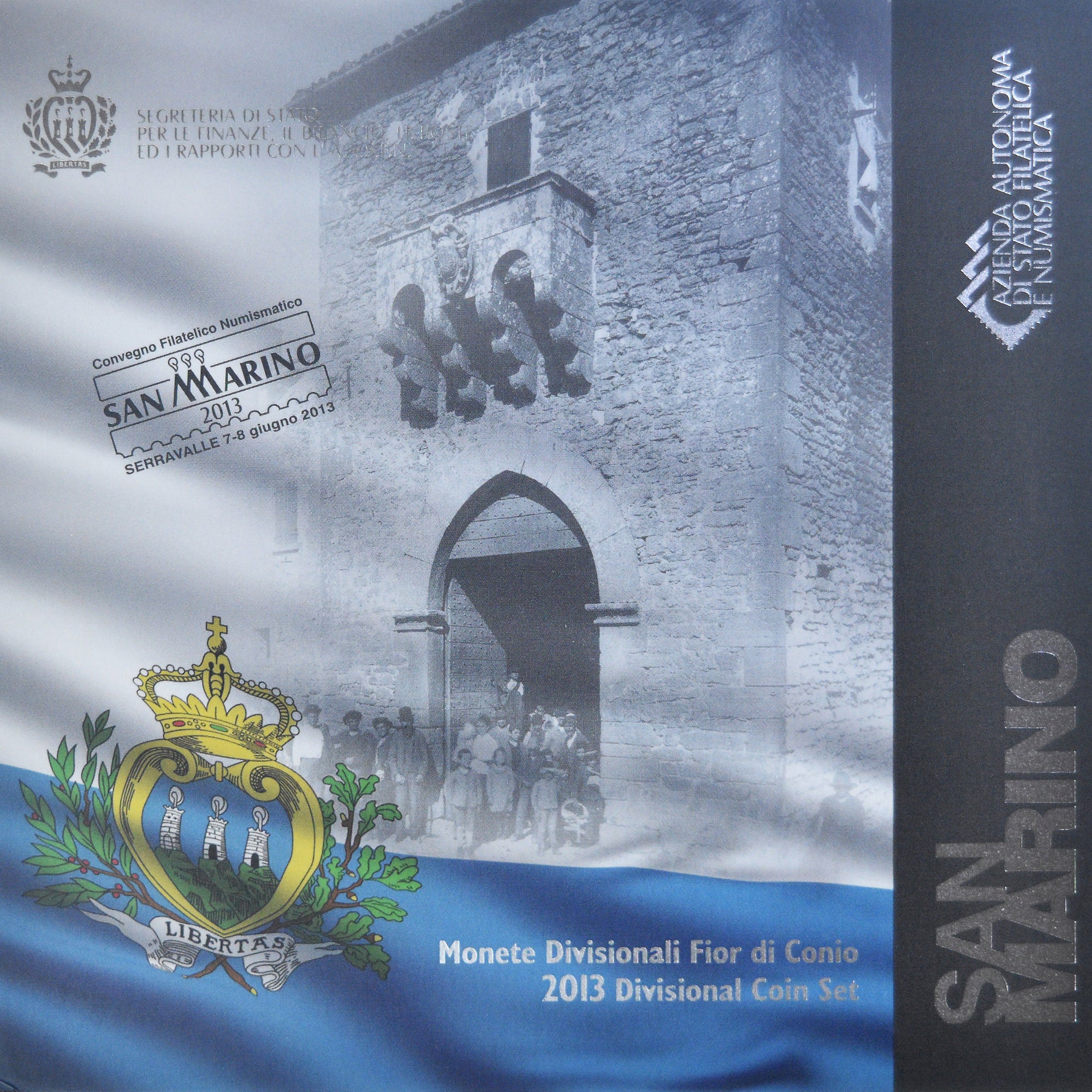 San Marino, Coffret 1c. à 2€, 2013, Rome, FDC, MS(65-70), N/D