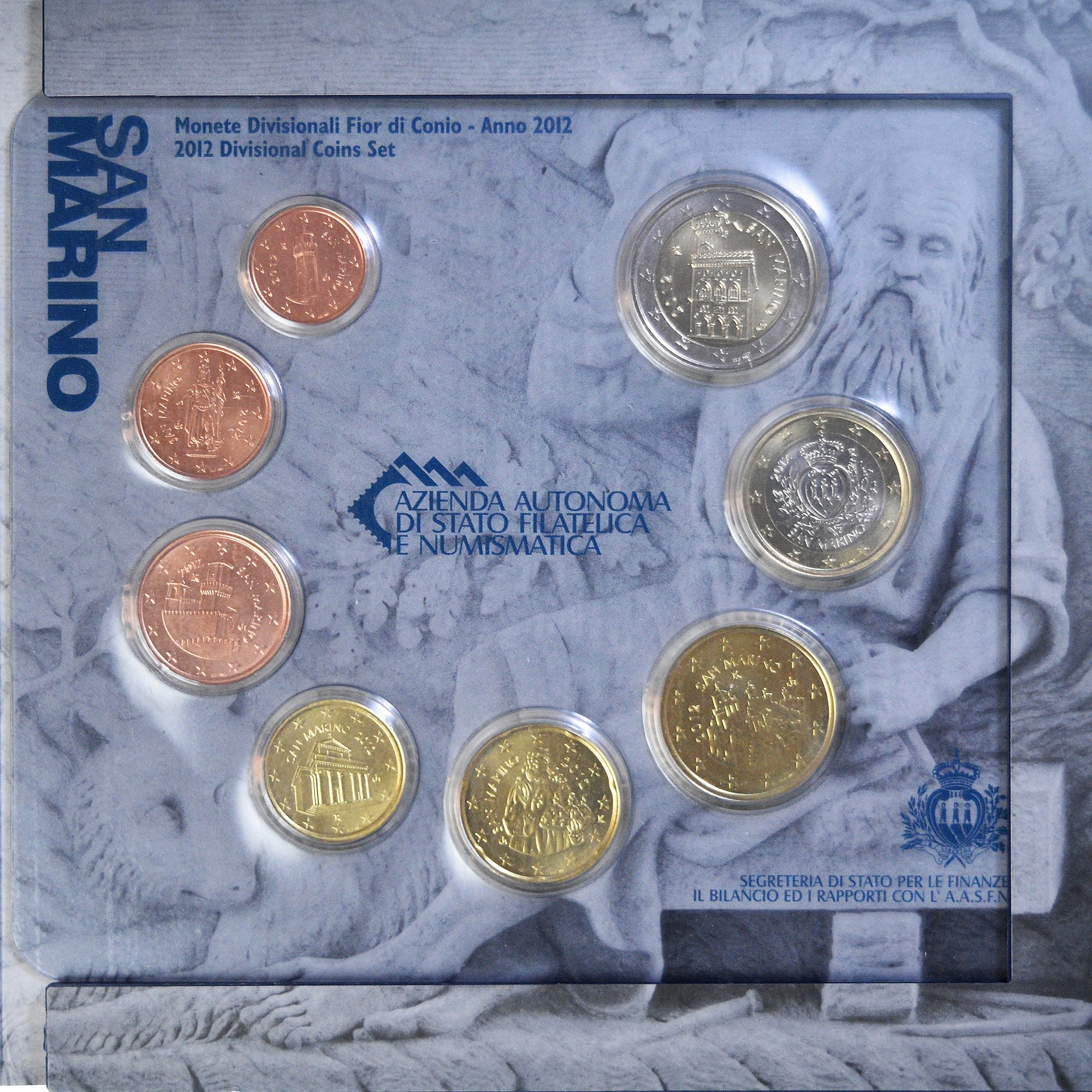 San Marino, Coffret 1c. à 2€, 2012, Rome, FDC, FDC, Sin información