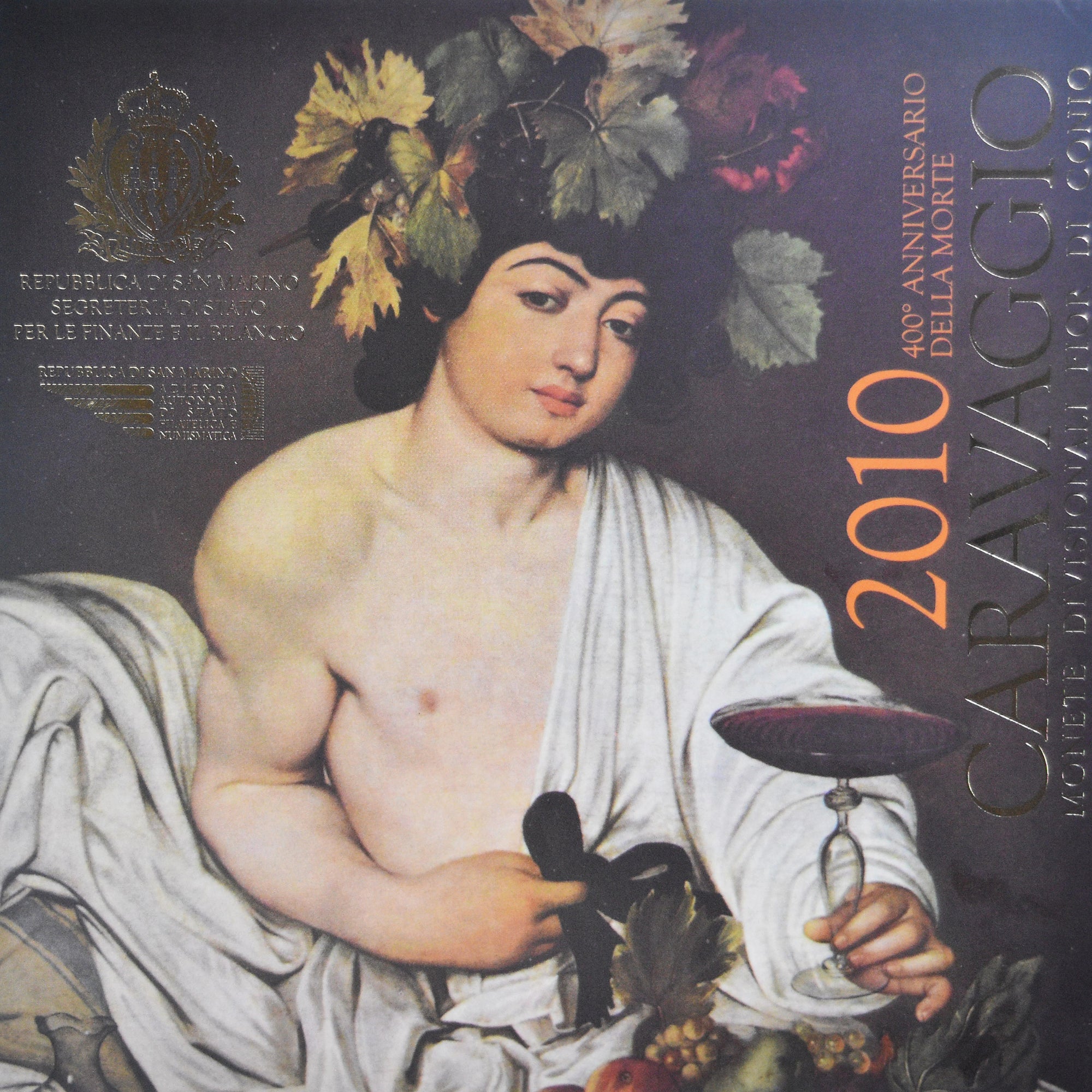 San Marino, Coffret 1c. à 5€, Caravaggio, 2010, Rome, FDC, MS(65-70)