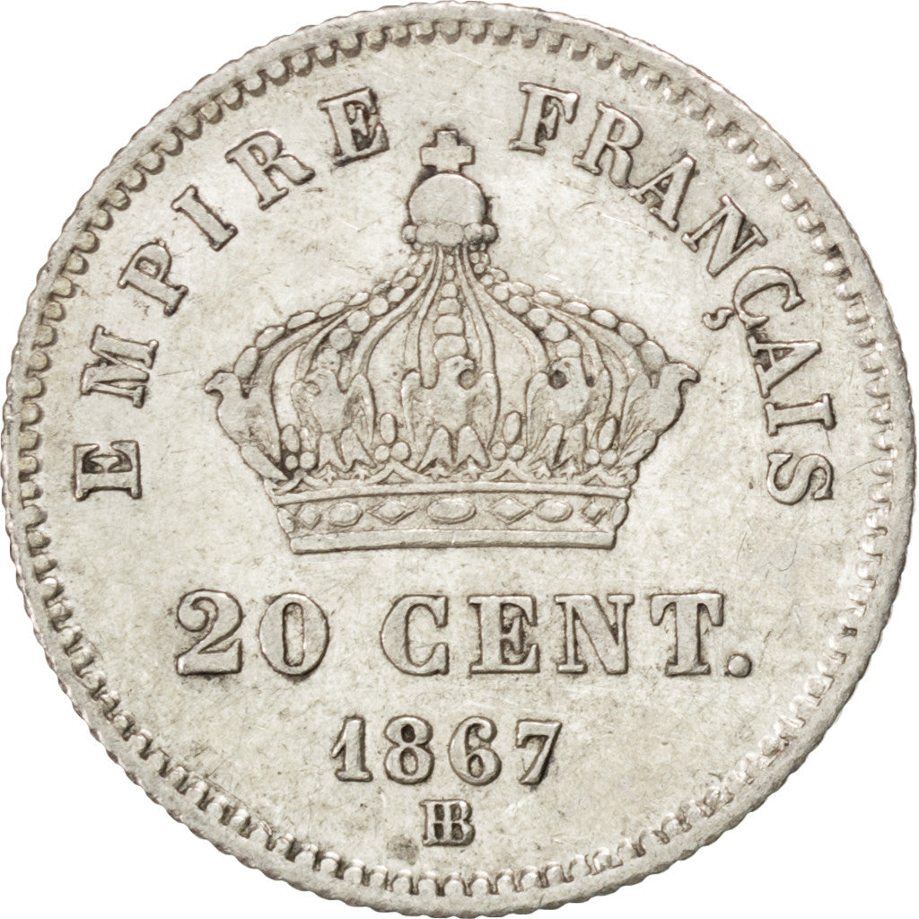 Coin, France, Napoleon III, Napoléon III, 20 Centimes, 1867, Strasbourg