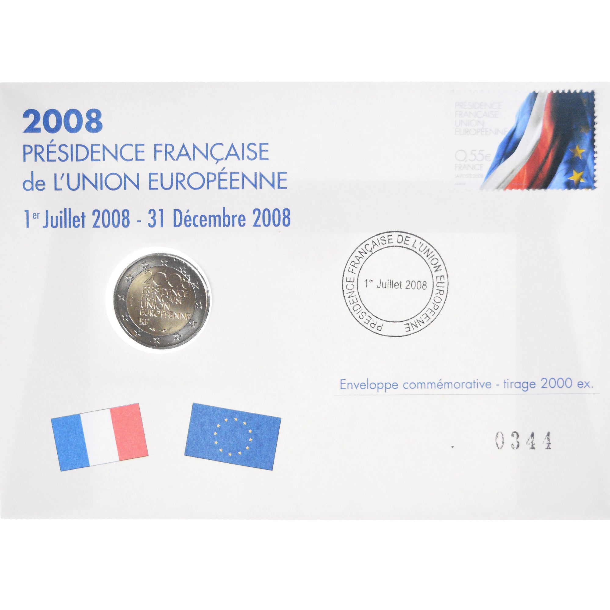 Francia, 2 Euro, Présidence de l'Europe, 2008, Monnaie de Paris, FDC