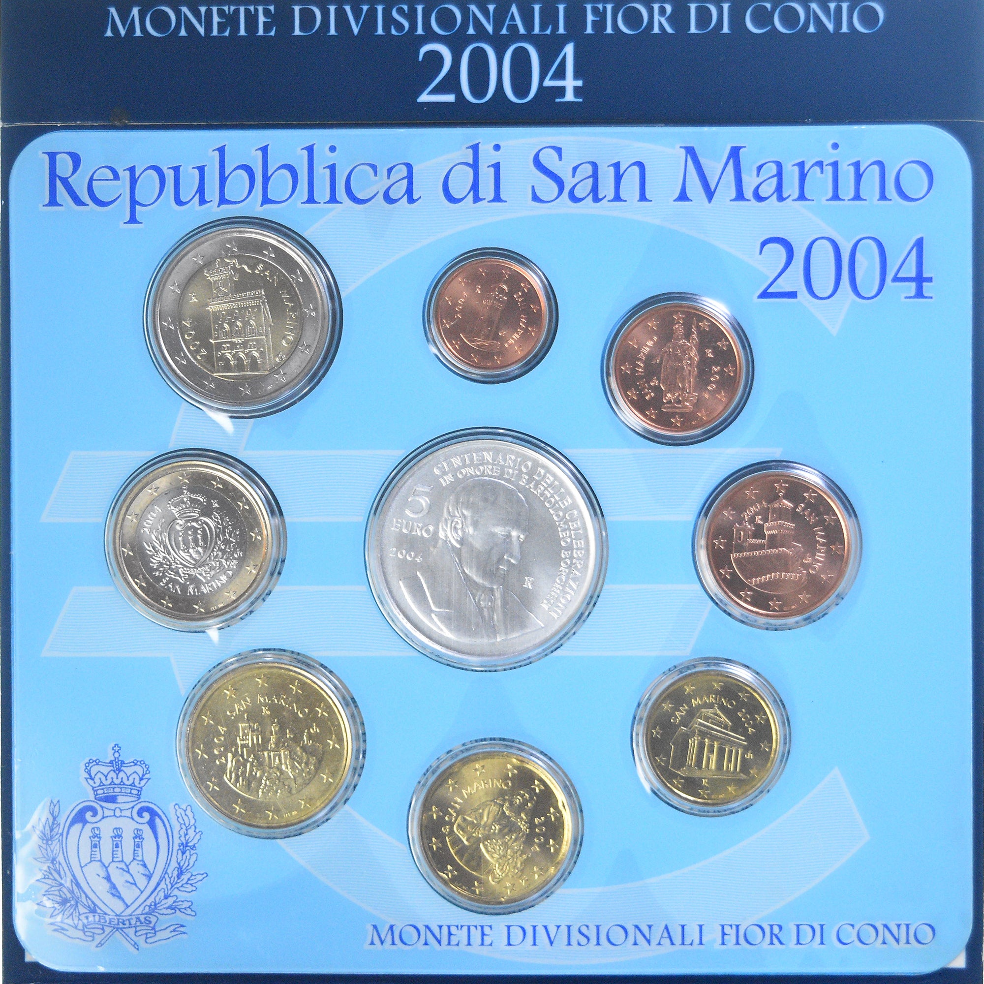 San Marino, Coffret 1c. à 5€, 2004, Rome, FDC, FDC, Sin información