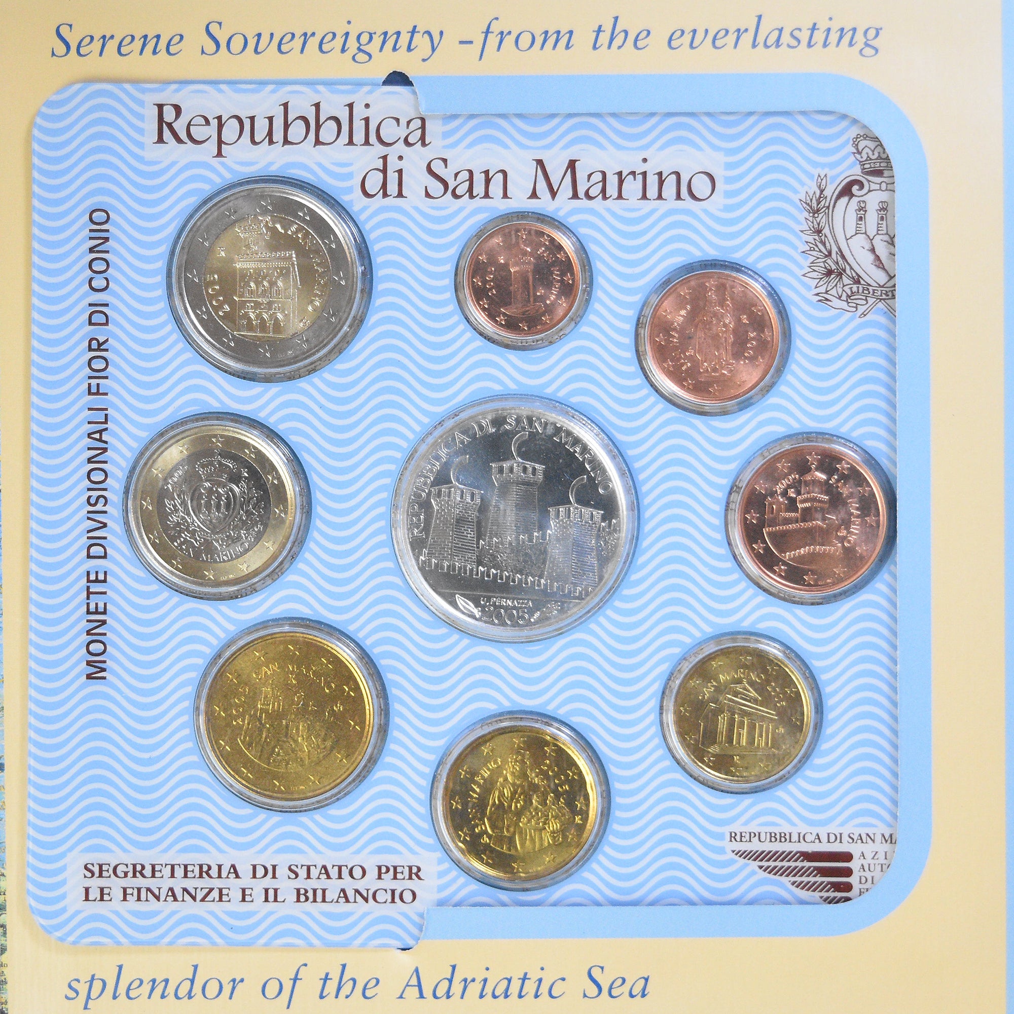 San Marino, Coffret 1c. à 2€, 2005, Rome, FDC, FDC, Sin información