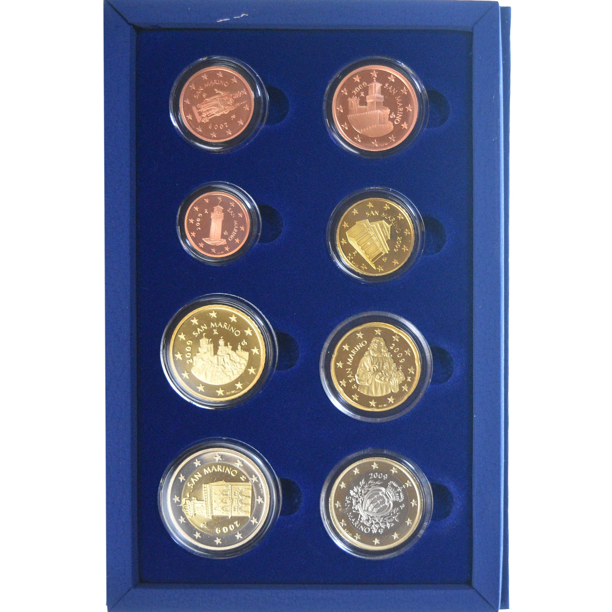 San Marino, Coffret 1c. à 2€, 2009, Rome, BE, FDC, Sin información