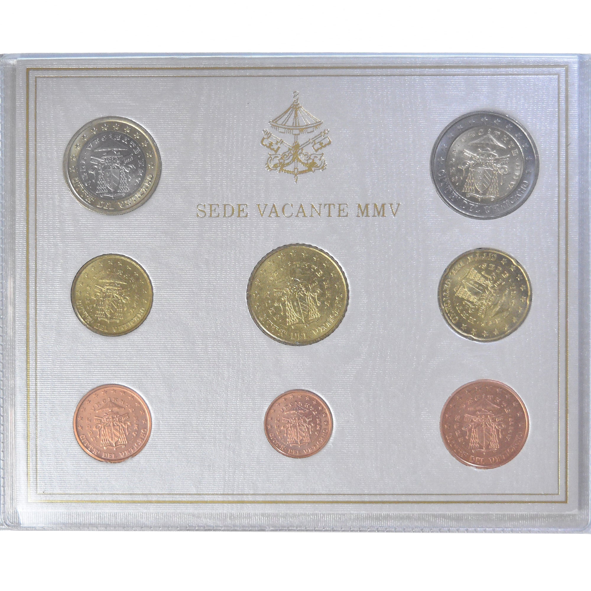 Watykan, Sede Vacante, Coffret 1c. à 2€, 2005, Rome, BU, MS(65-70), ND