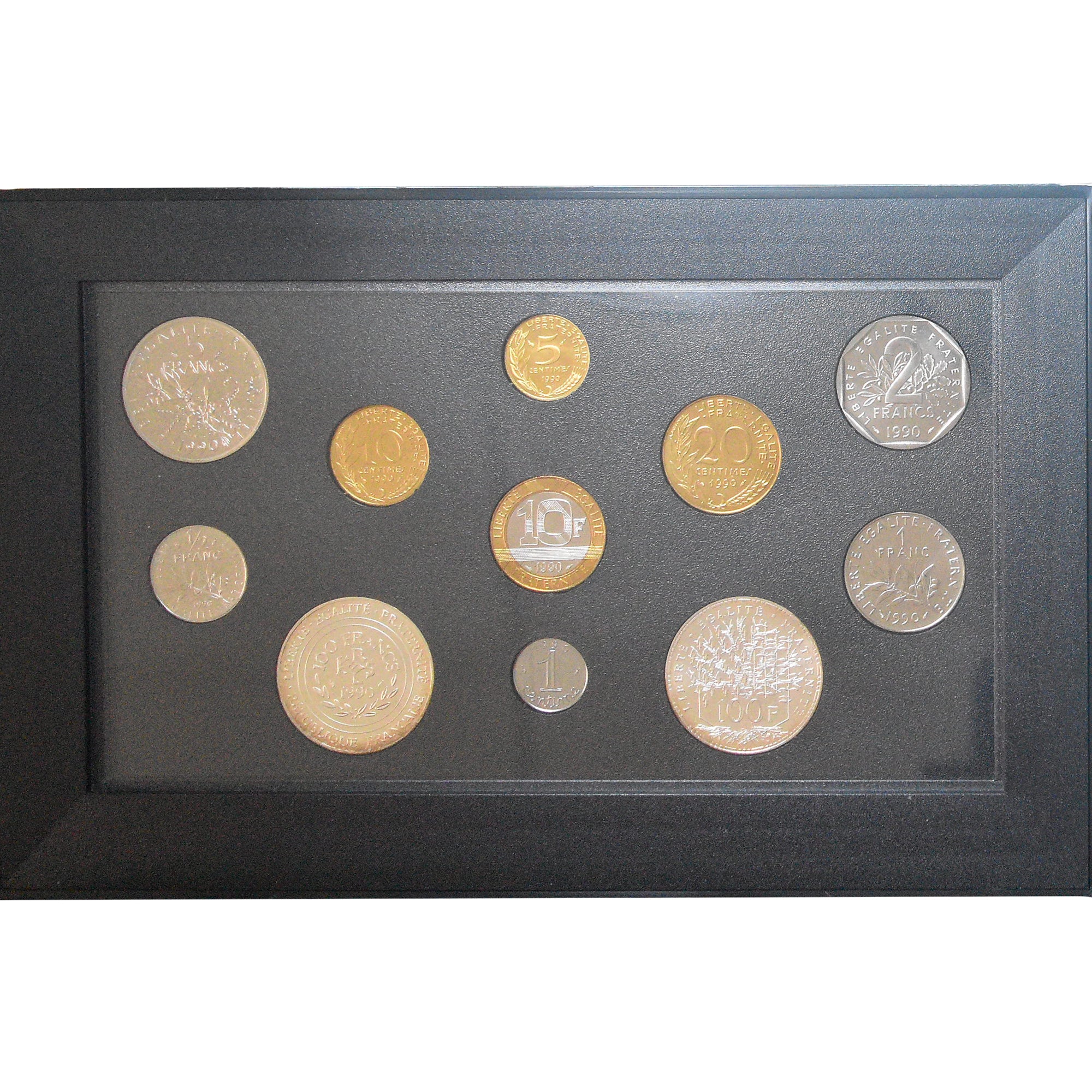 Frankreich, Coffret 1 c. à 100 frs., 1990, Monnaie de Paris, série FDC, STGL
