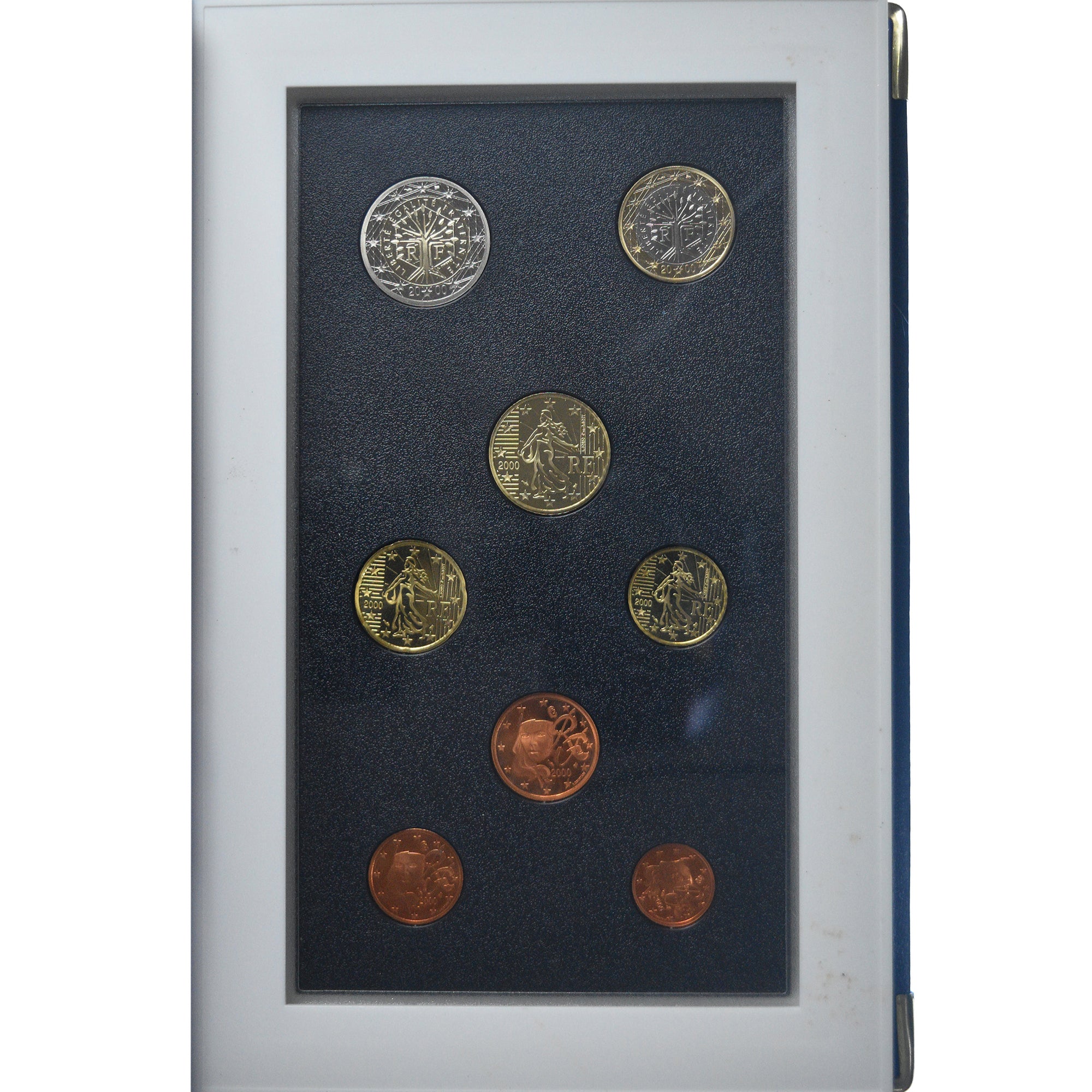 Francja, Coffret 1c. à 2€, 2000, Monnaie de Paris, BE, MS(65-70), ND
