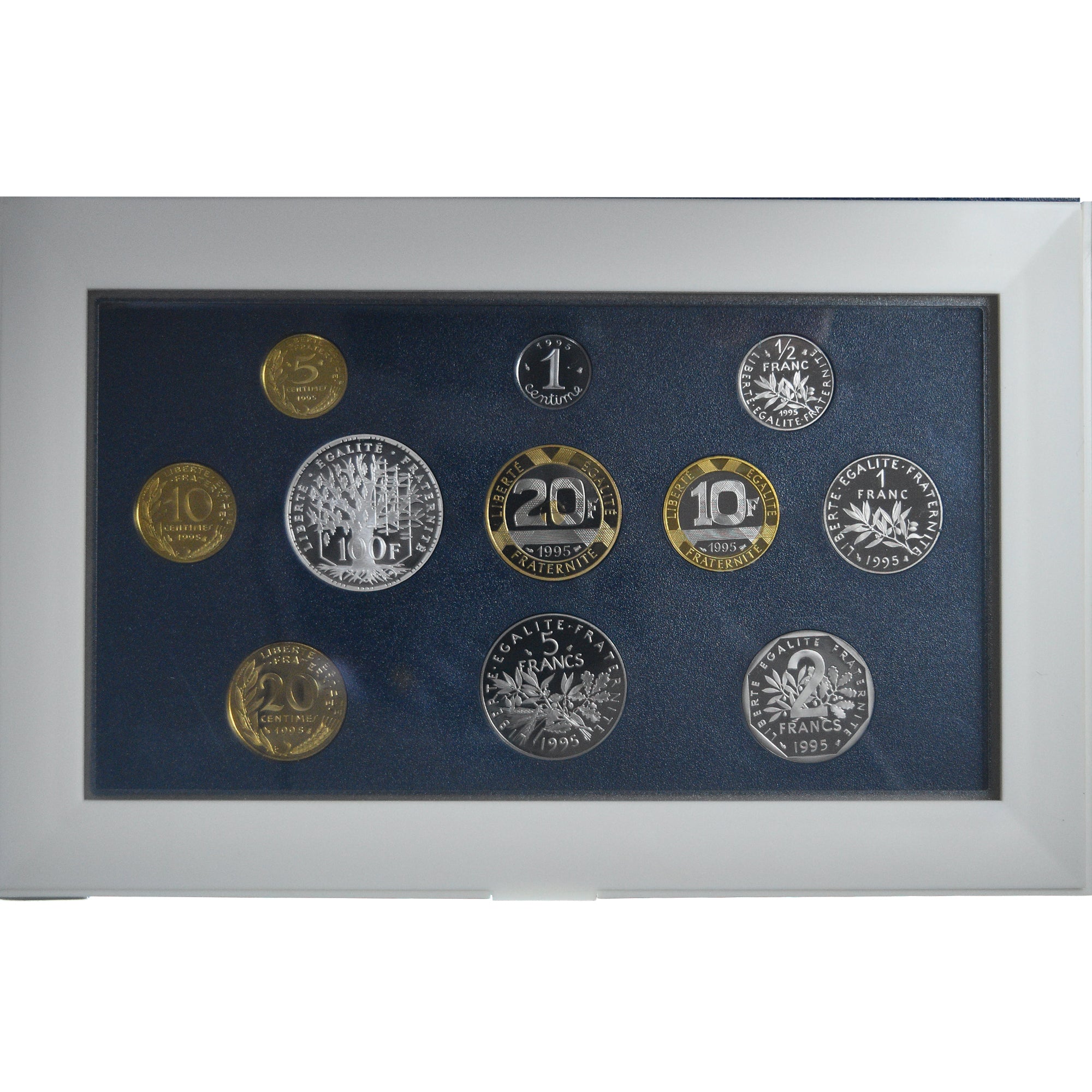 France, Set 1 c. - 100 frs., 1995, Monnaie de Paris, Proof, MS(65-70)