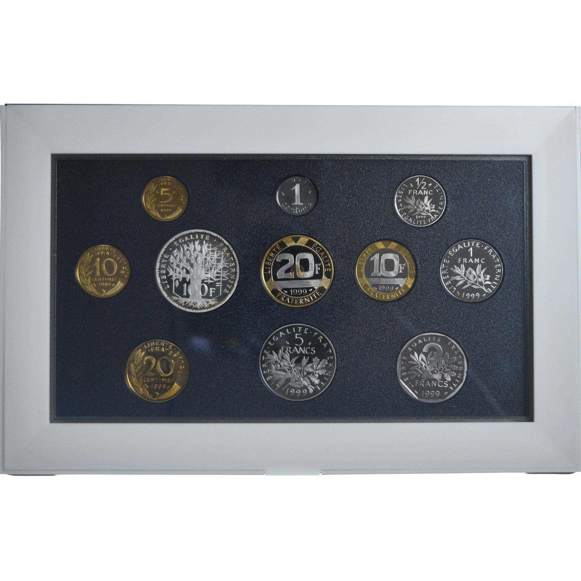 France, Coffret 1 c. à 100 frs., 1999, Monnaie de Paris, Proof, MS(65-70)