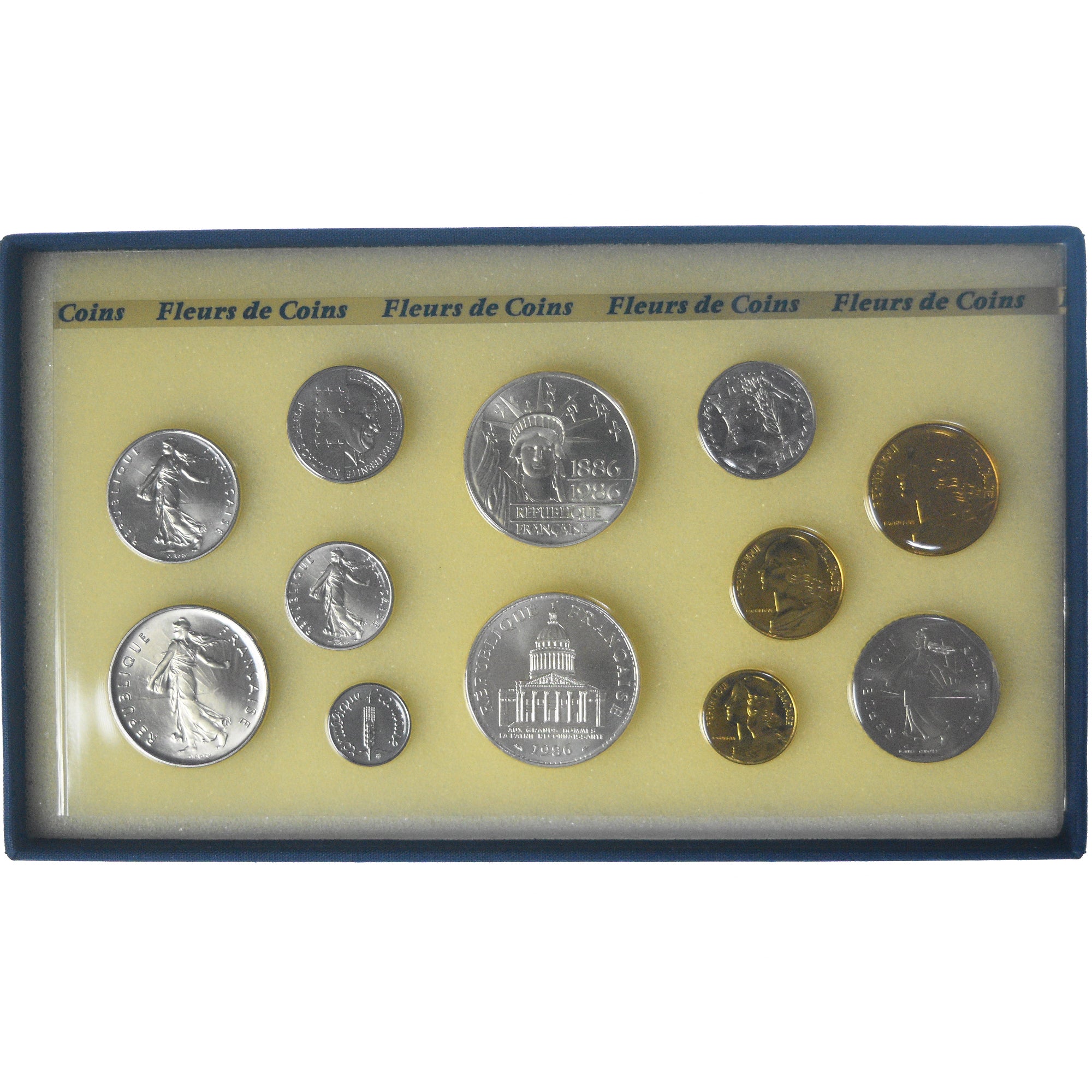 Monnaie, France, Coffret 1 c. à 100 frs., 1986, Monnaie de Paris, FDC, FDC