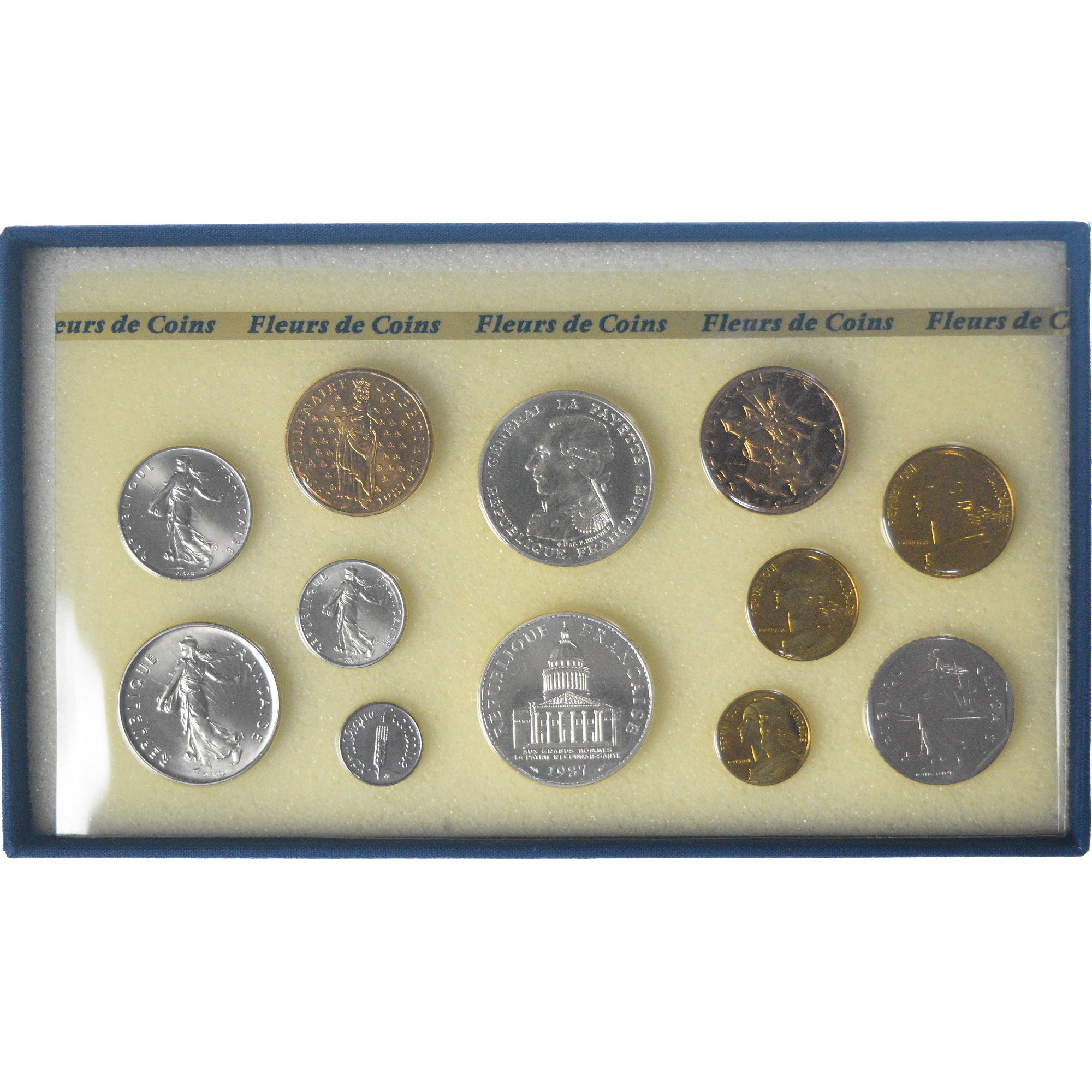 Monnaie, France, Coffret 1 c. à 100 frs., 1987, Monnaie de Paris, FDC, FDC