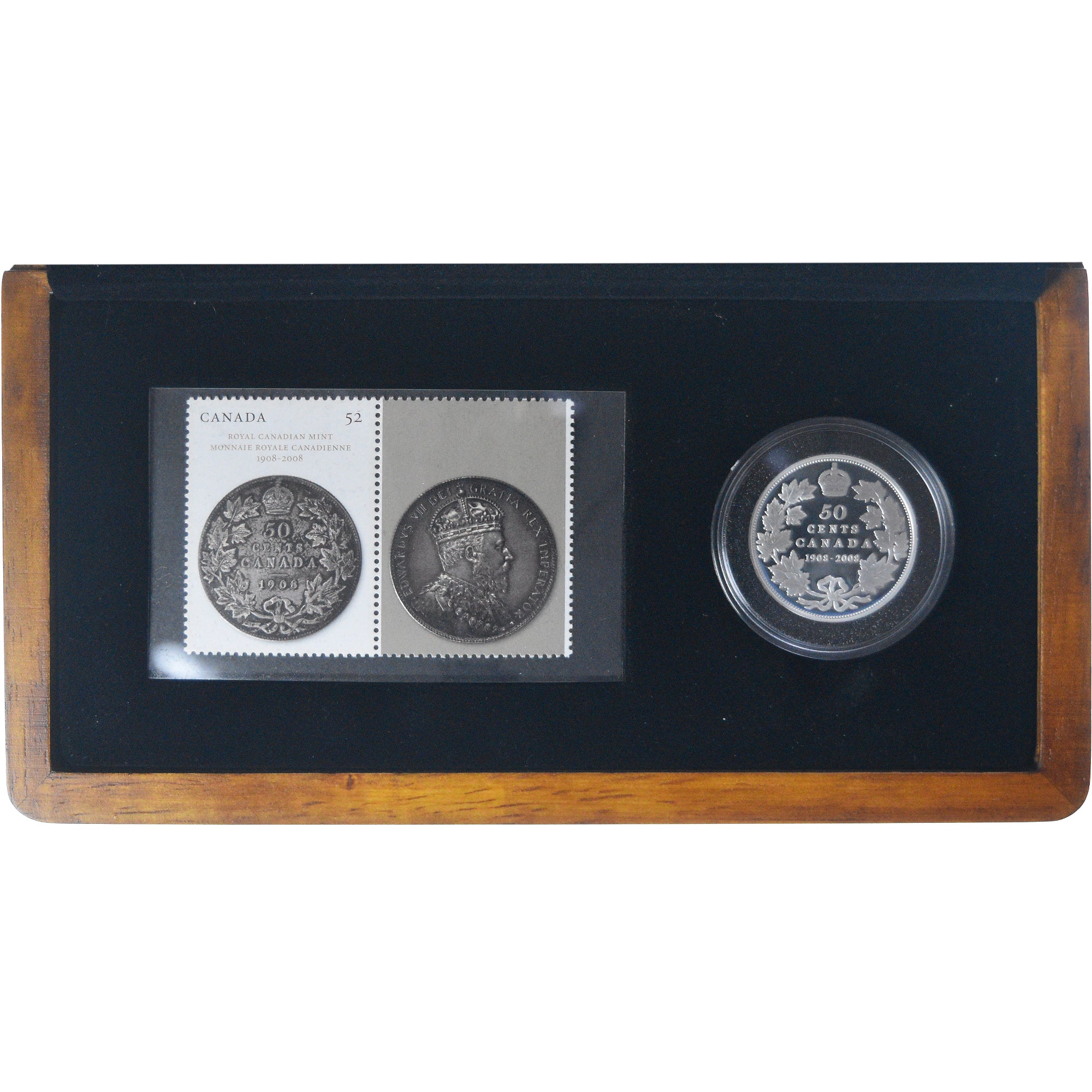 Munten, Canada, 50 cents + 2 timbres, 2008, Ottawa, BE, FDC, Zilver