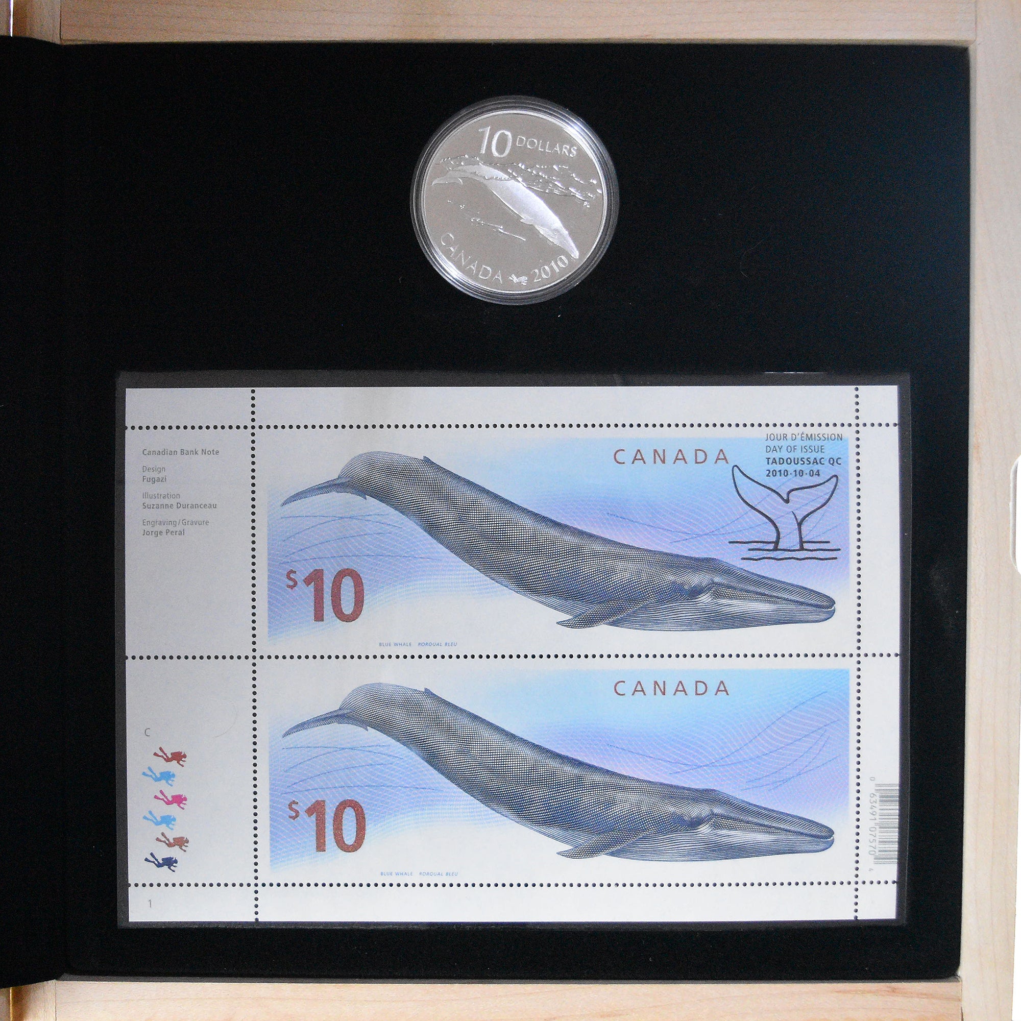 Moneta, Canada, Blue Whale, 10 Dollars, 2010, Royal Canadian Mint, BE