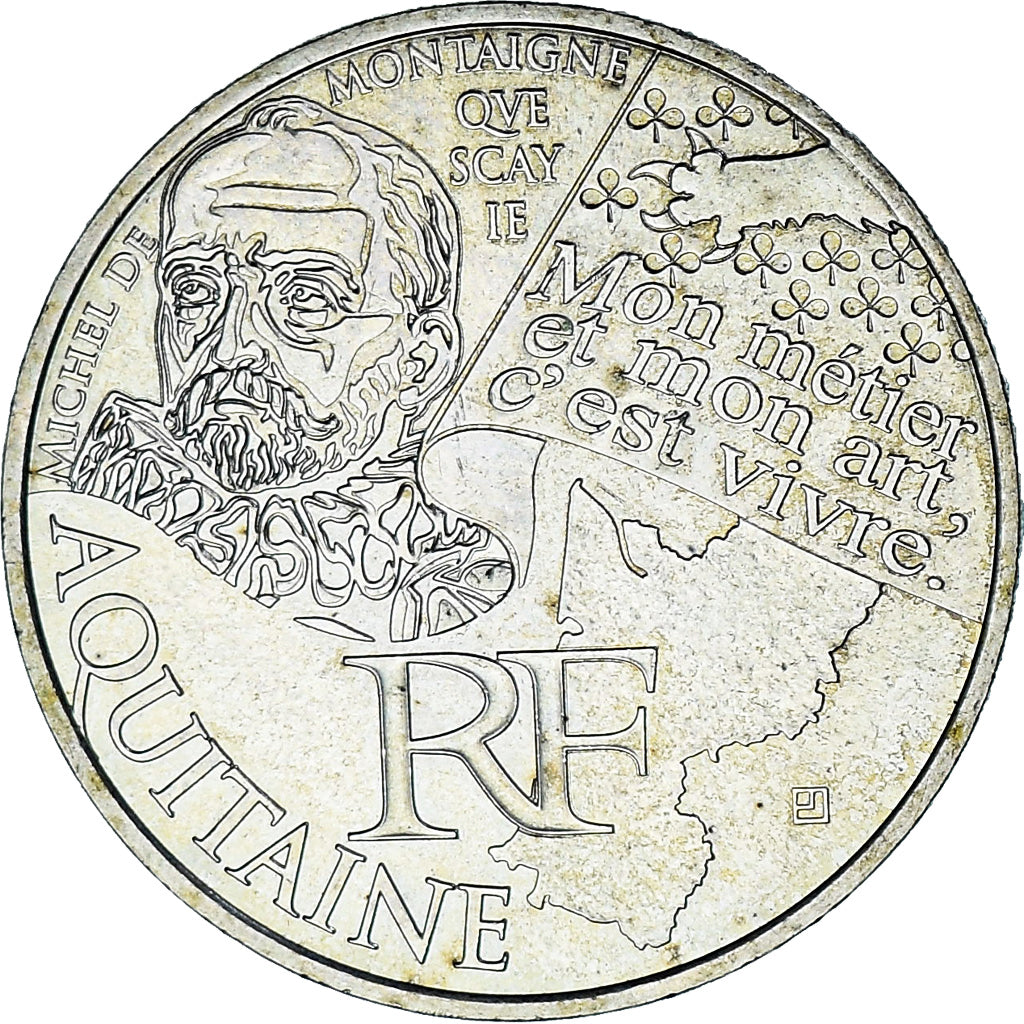 France, 10 Euro, Aquitaine, 2012, Monnaie de Paris, MS(63), Silver, KM:1863