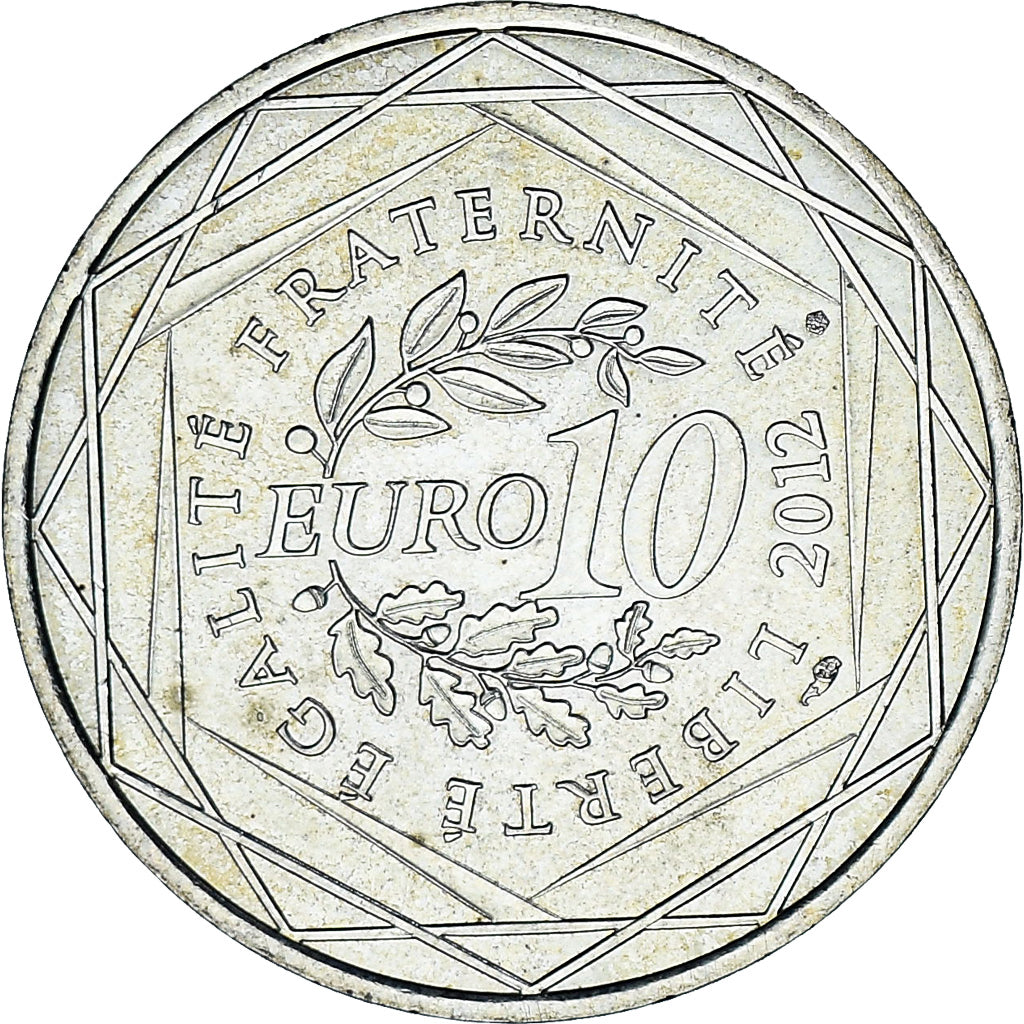 France, 10 Euro, Aquitaine, 2012, Monnaie de Paris, MS(63), Silver, KM:1863