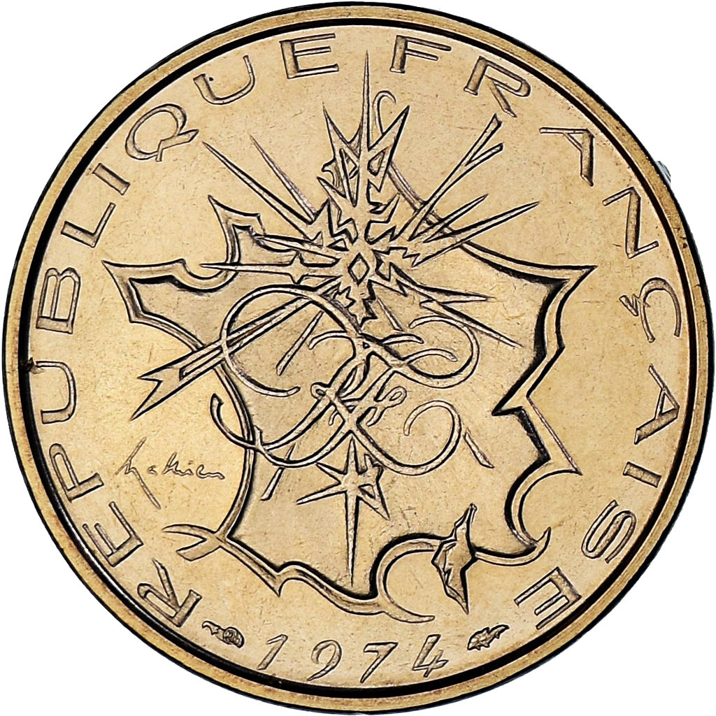 Moneta, Francia, Mathieu, 10 Francs, 1974, Monnaie de Paris, série FDC, Tranche