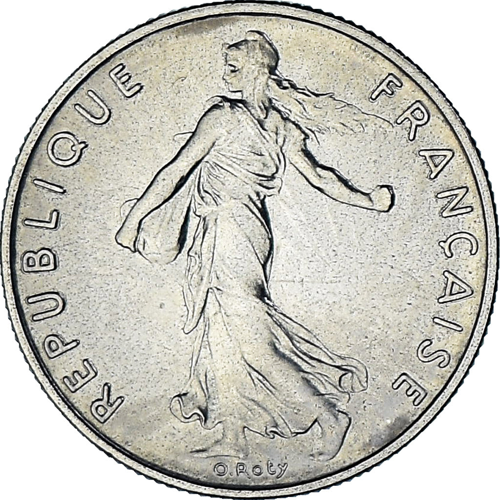 Moneta, Francja, Semeuse, 1/2 Franc, 1975, Paris, série FDC, MS(65-70), Nikiel