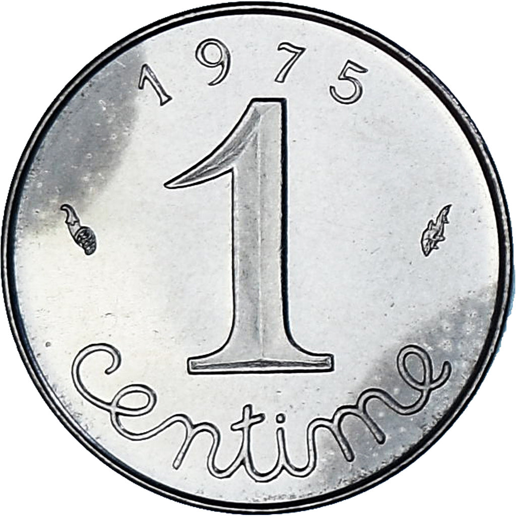 Coin, France, Épi, Centime, 1975, Paris, série FDC, MS(65-70), Stainless