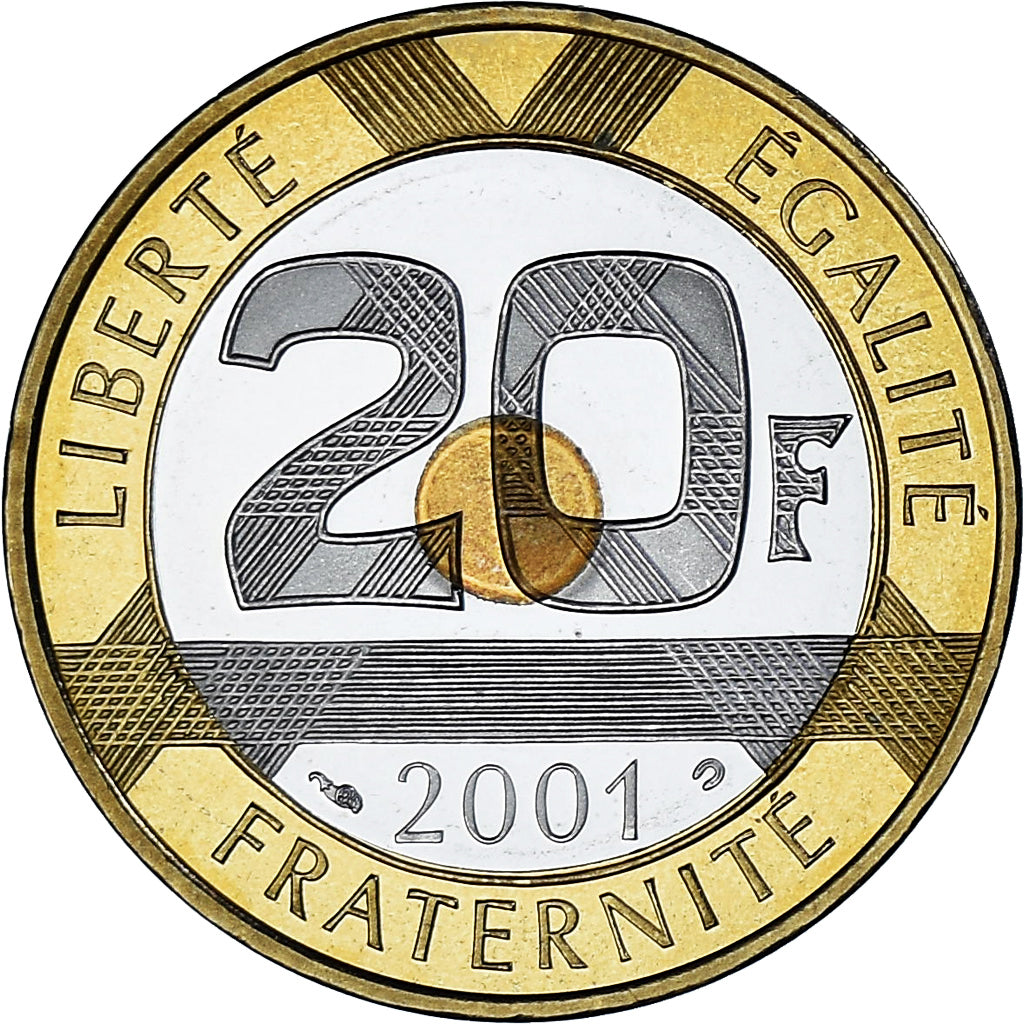 Munten, Frankrijk, Mont Saint Michel, 20 Francs, 2001, Monnaie de Paris, BE